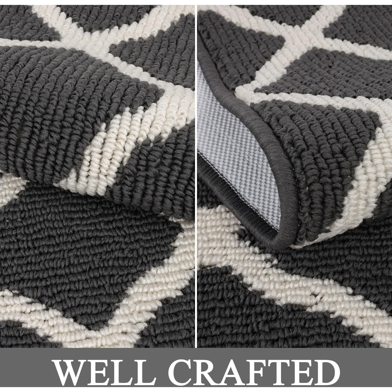 Shacos Dirt Trapper Door Mats 24"&quotX36"" Indoor Washable Doormats Non Slip Front Door Entryway Rug Entrance Entry Rugs And Mats For Kitchen Laundry Room, Dark Grey