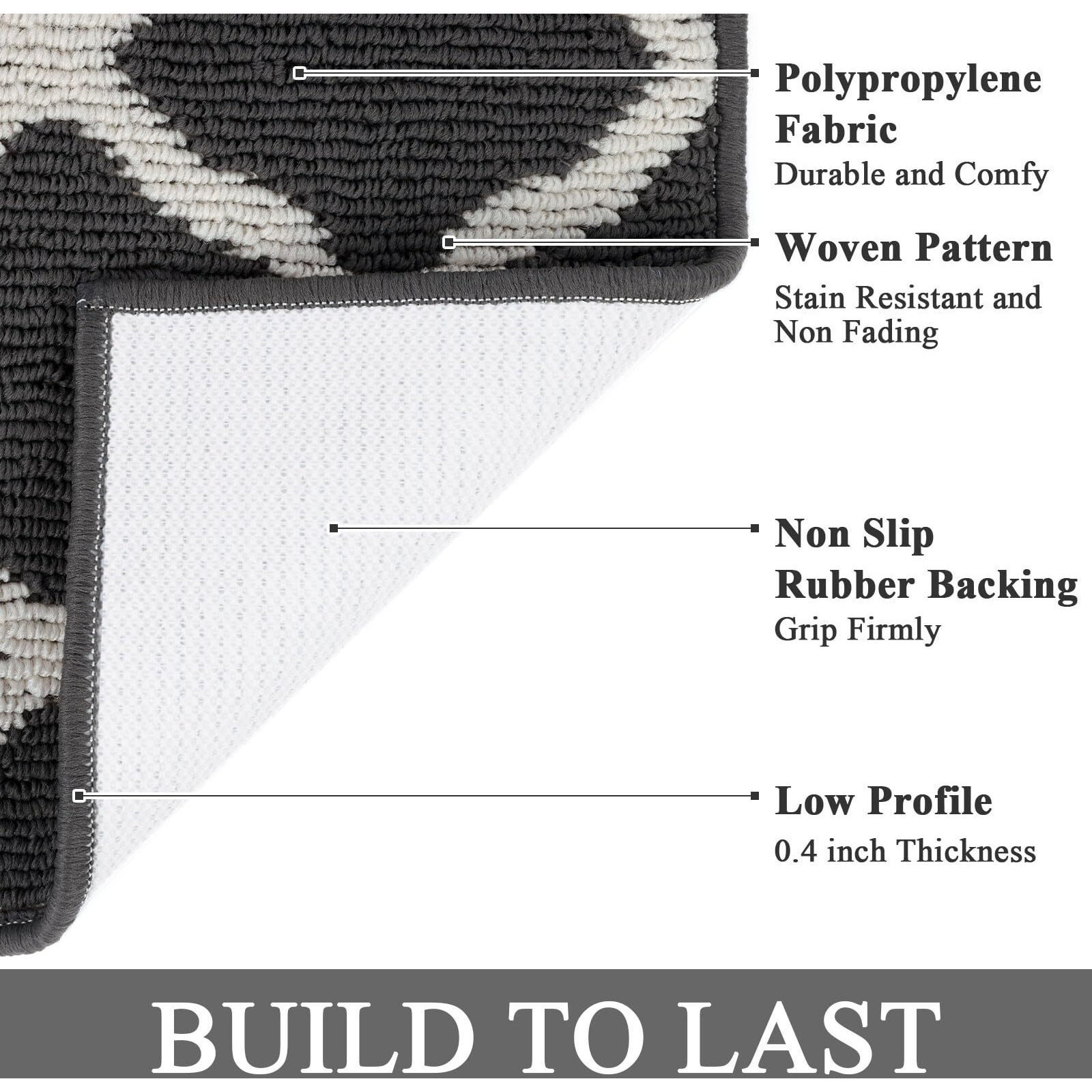 Shacos Dirt Trapper Door Mats 24"&quotX36"" Indoor Washable Doormats Non Slip Front Door Entryway Rug Entrance Entry Rugs And Mats For Kitchen Laundry Room, Dark Grey