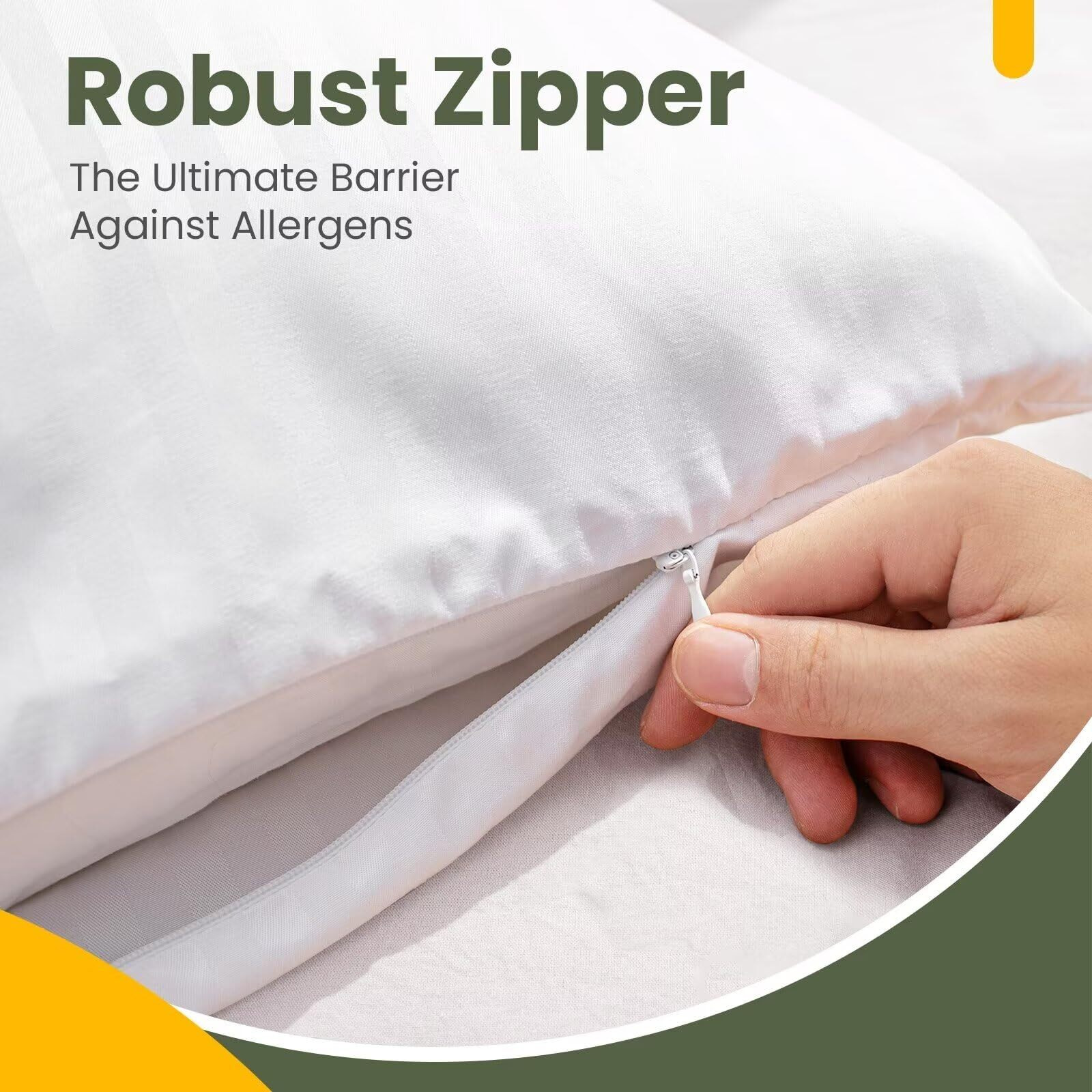 Fairpeak Pillow Covers Bed Pillow Protectors With Zipper, Pillow Cases, Luxury Hotel Quality, Breathable, Soft, Machine Washable, Queen Size, 20 X 30, 2 Pack