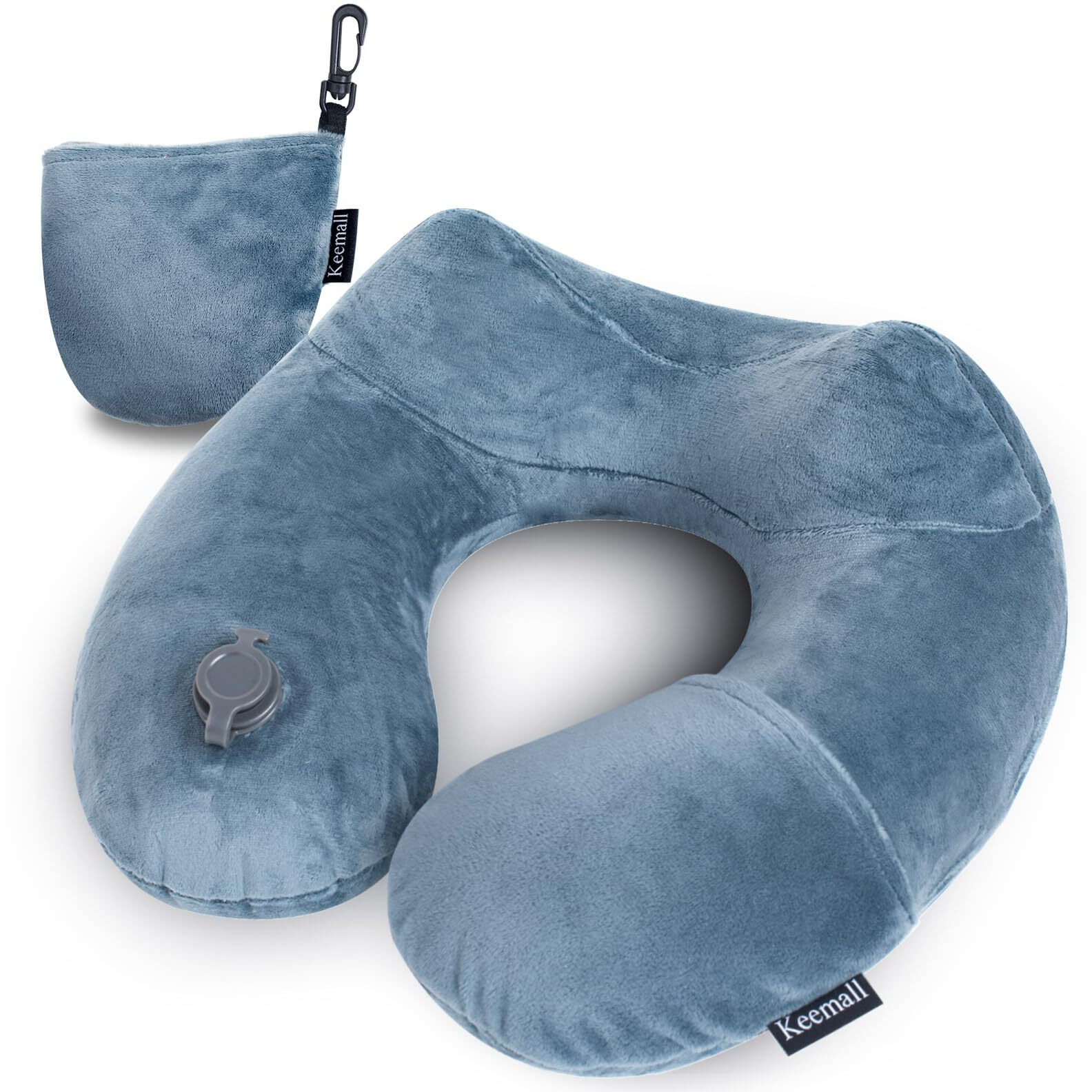 Keemall Inflatable Travel Neck Pillow For Airplane Sleeping Blow Up Neck Support Air Pillow Traveling On Plane Long Flights Washable
