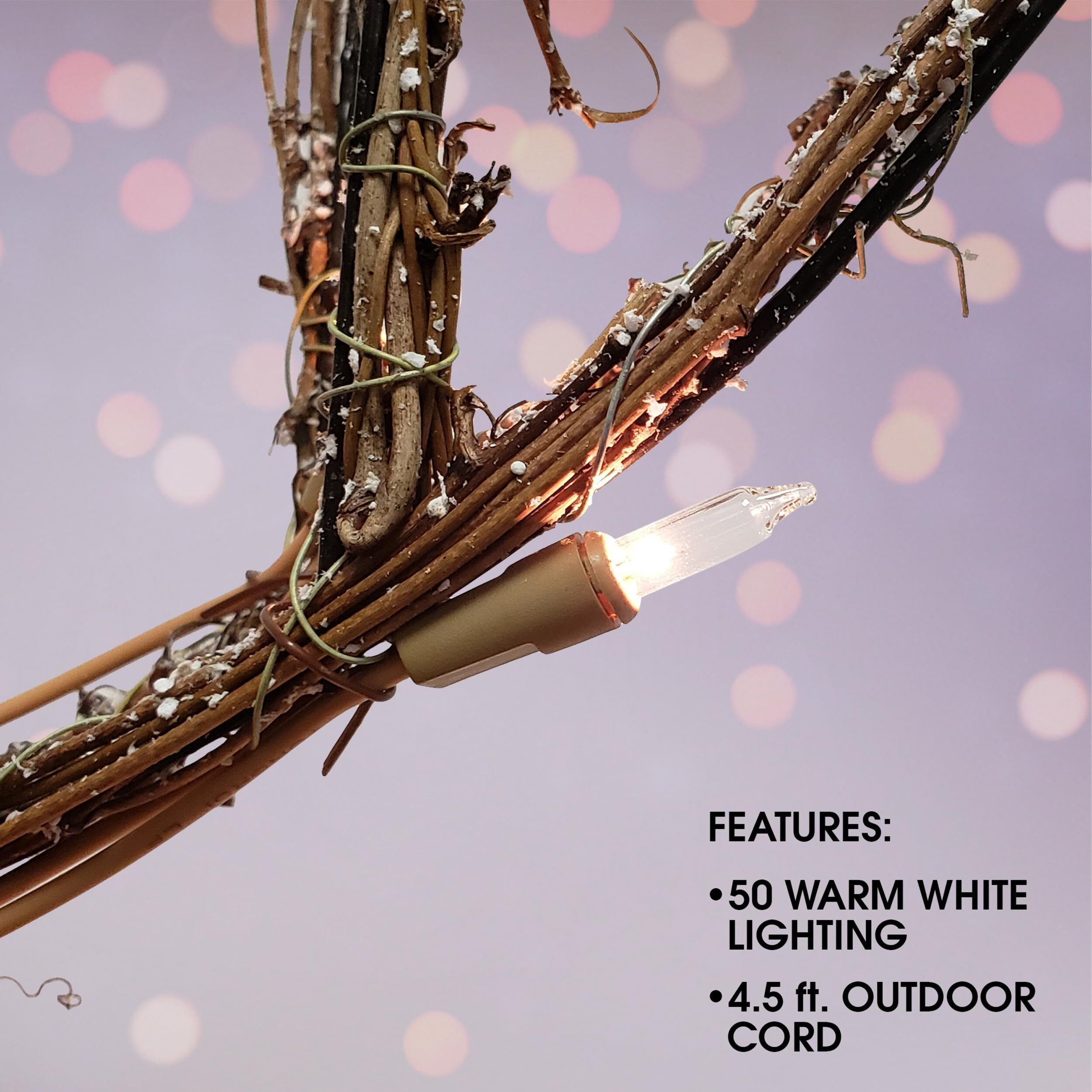 Alpine Corporation 24"&quotH Outdoor Rattan Grazing Reindeer Lawn Decoration With White Lights