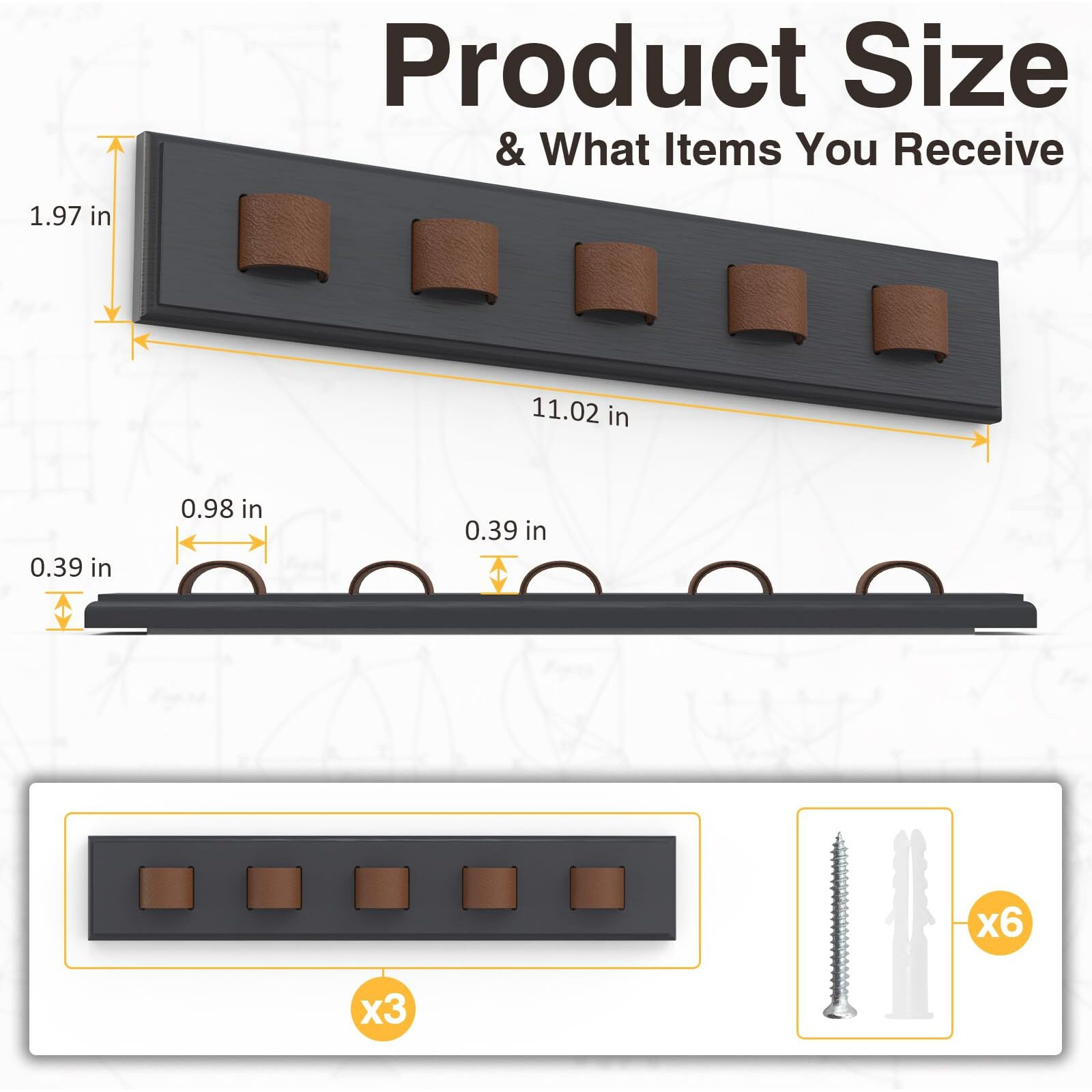 Durmmur 3 Pack Sunglass Organizer, Wall Mounted Sunglasses Organizer, Wooden Glasses Holder Sunglass Holder, Sunglasses Rack For Hanging Your Multiple Eyeglasses, For Wall, Home Decor(Dark Grey)