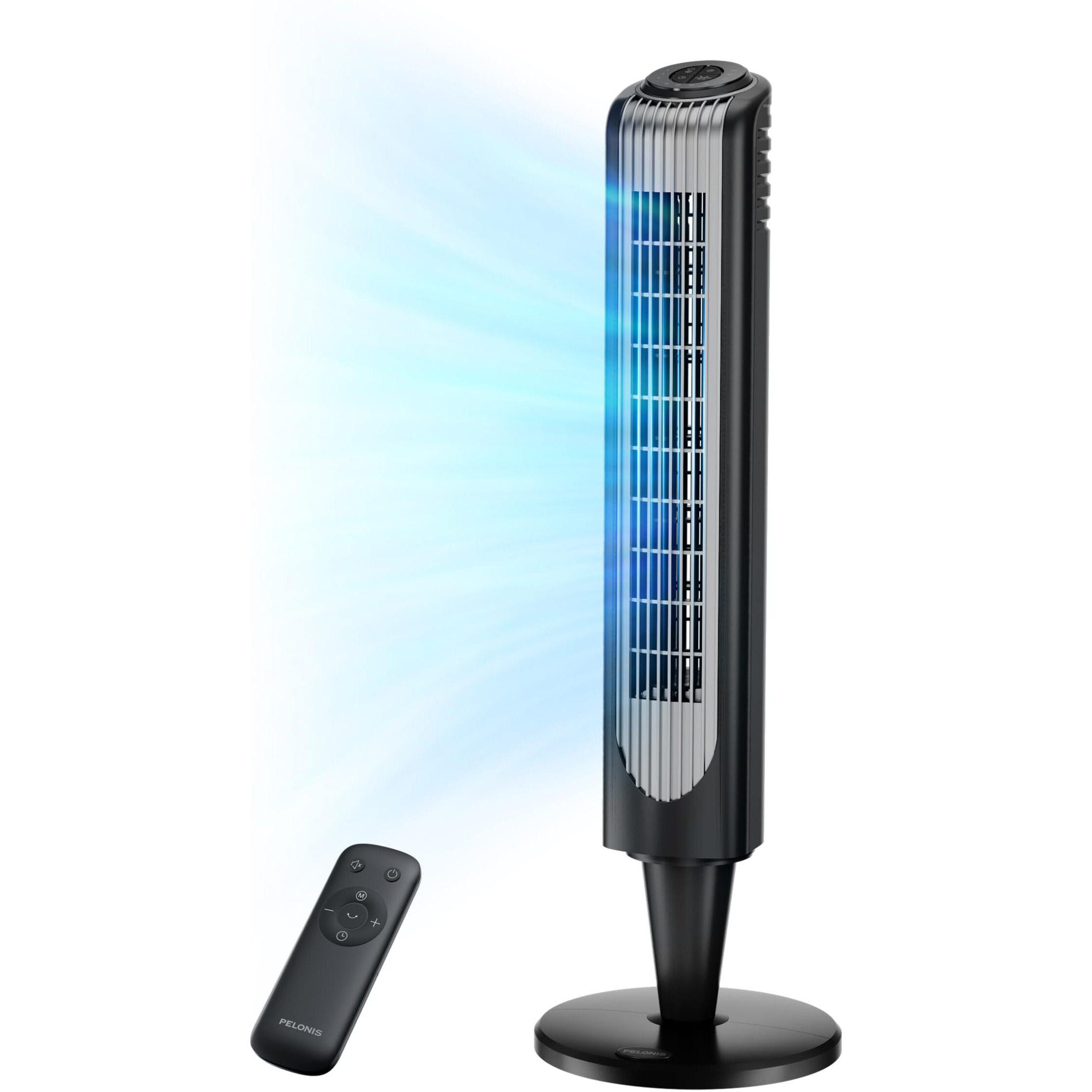 Pelonis 36-Inch Tower Fan For Bedroom - Oscillating Tower Fan With Remote Control - Indoor Quiet Fan With 3 Speeds, 4 Modes And 15-Hour Timer - Etl Certified