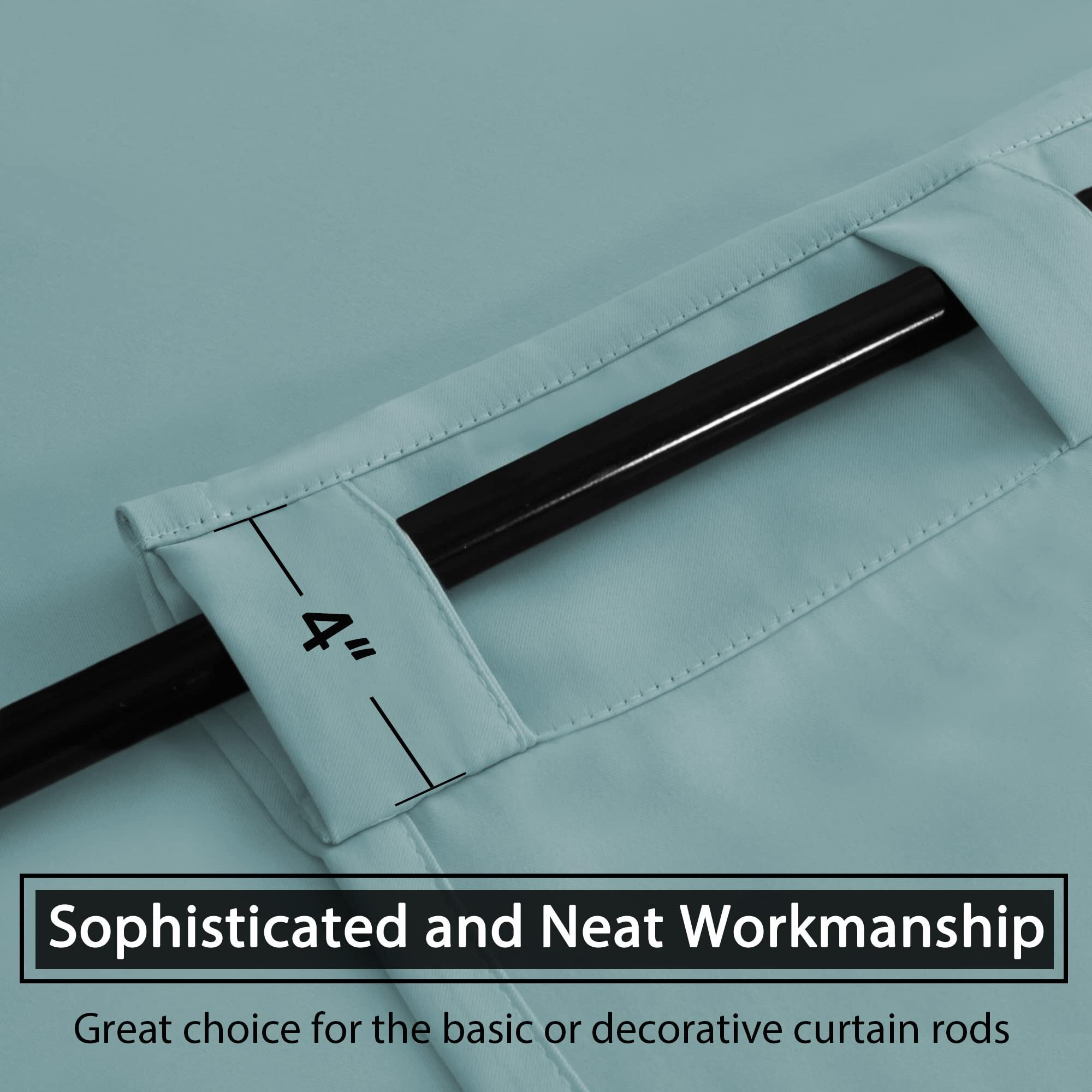 H.Versailtex Blackout Curtains Thermal Insulated Window Treatment Panels Room Darkening Blackout Drapes For Living Room Back Tab/Rod Pocket Bedroom Draperies (2 Panels, Mineral Blue, 52 X 45 Inch)