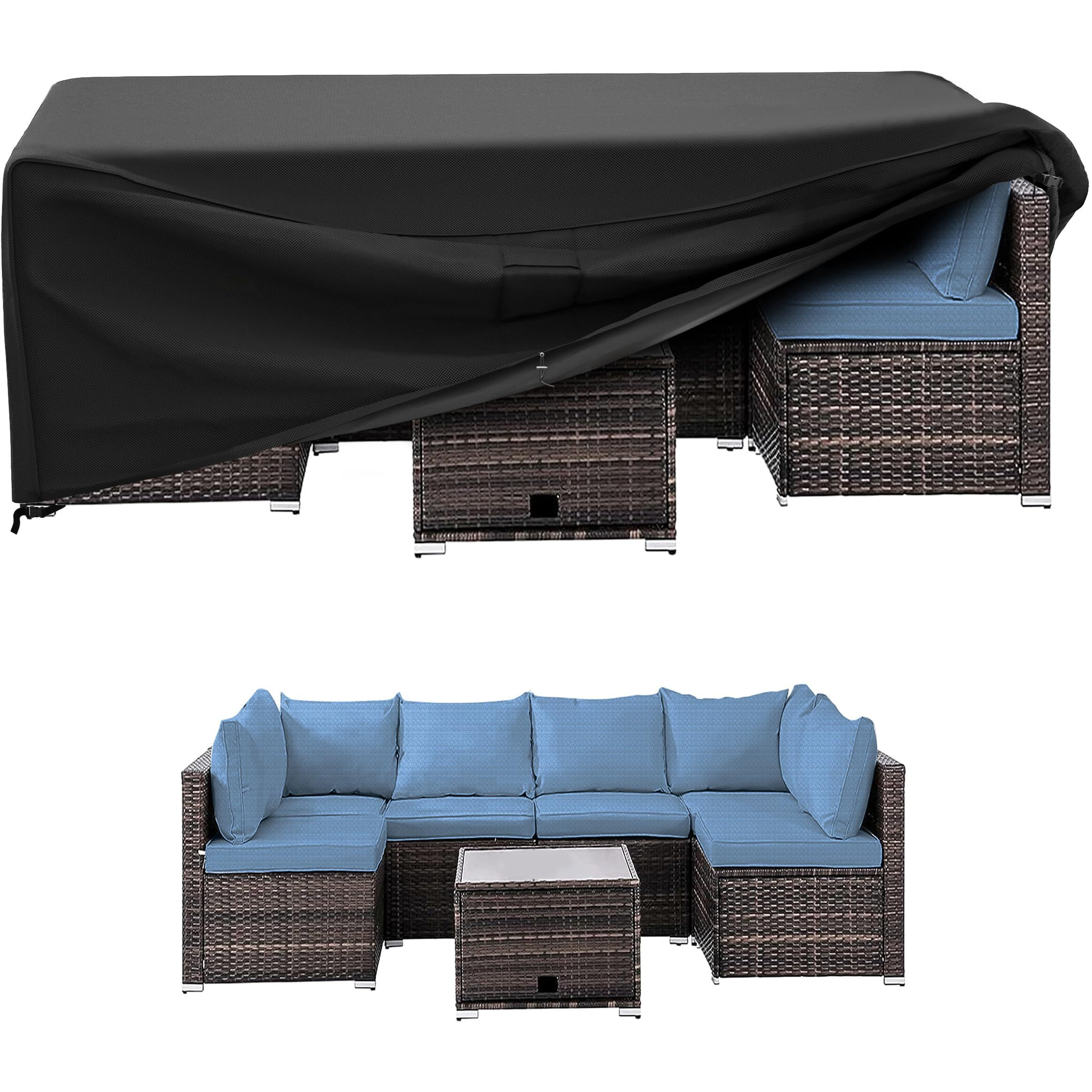 Mr. Cover Outdoor Furniture Covers For Patio Furniture, Patio Table Covers For Outdoor Furniture, 92L X 66W X 30Hinches, Rip-Resistant And Uv-Protection, Classic Black