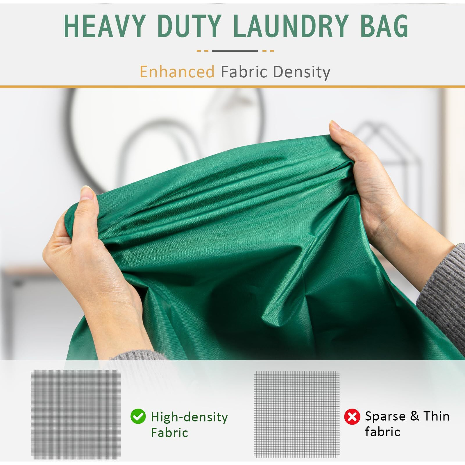 Isink Laundry Bag, 28"" X 40"" Extra Large Heavy Duty Laundry Bag With Handles, Travel Laundry Bag For Dirty Clothes, Laundry Bag For Traveling, Dirty Clothes Travel Bag, Laundry Bag For Camp (Green)