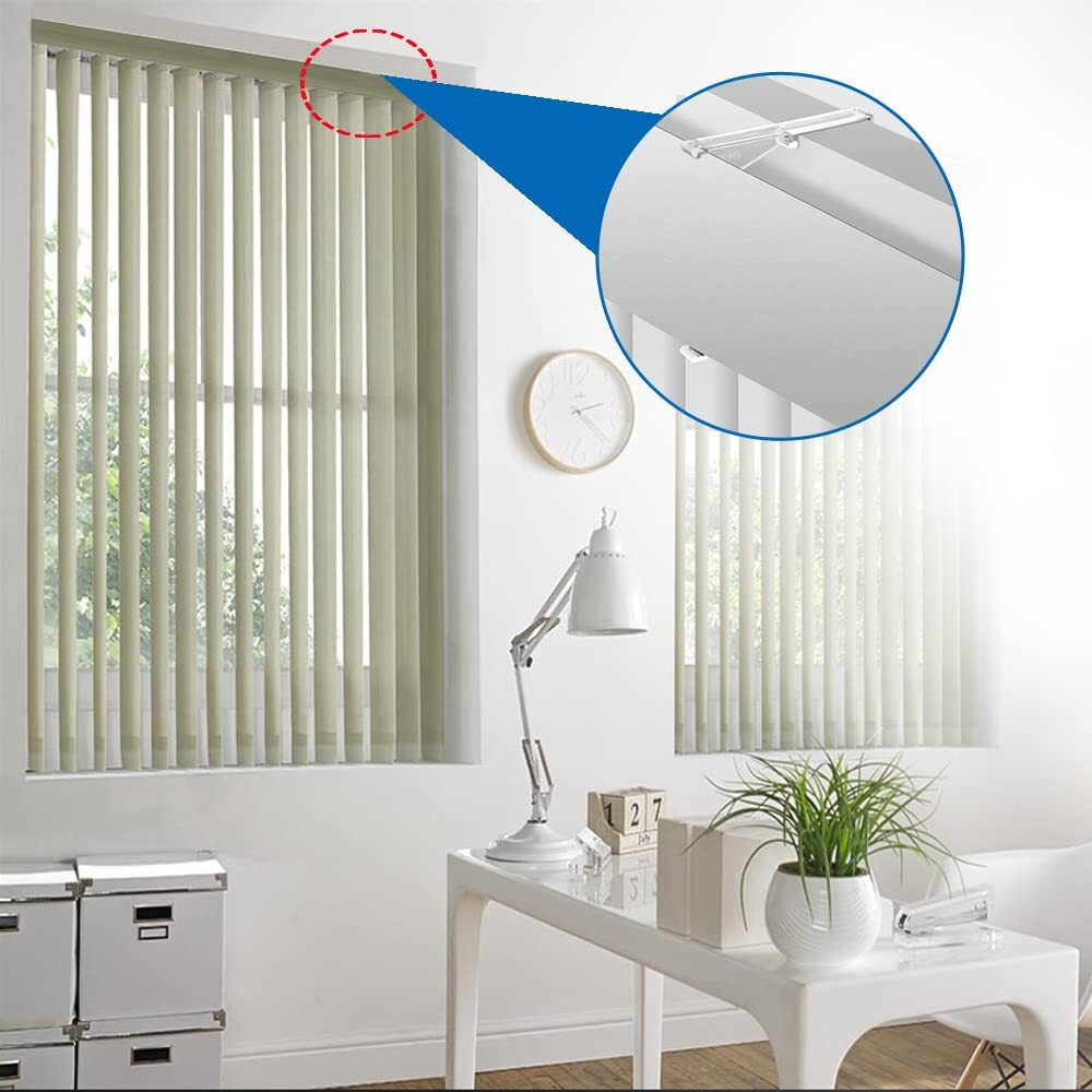3.5 Inch Valance Clips For Blinds, Clear Vertical Blind Valance Clip, Hidden Vertical Blind Installation Bracket, Vertical Blinds Replacement Part(12Pcs)