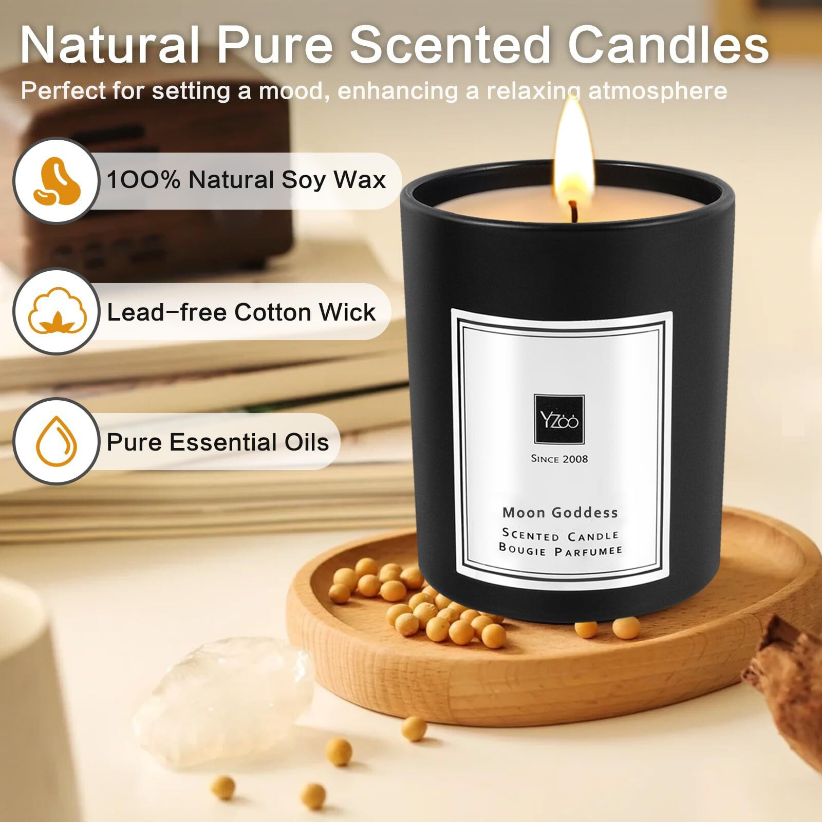 Candle Gifts For Women Men,Scented Candle For Home Decor,Soy Candle Luxury Scented Candle Gift Black Candle,Birthday Candle Gift,Bath Yoga Wedding Valentine's Day Christmas Candle Scented Candle Gifts