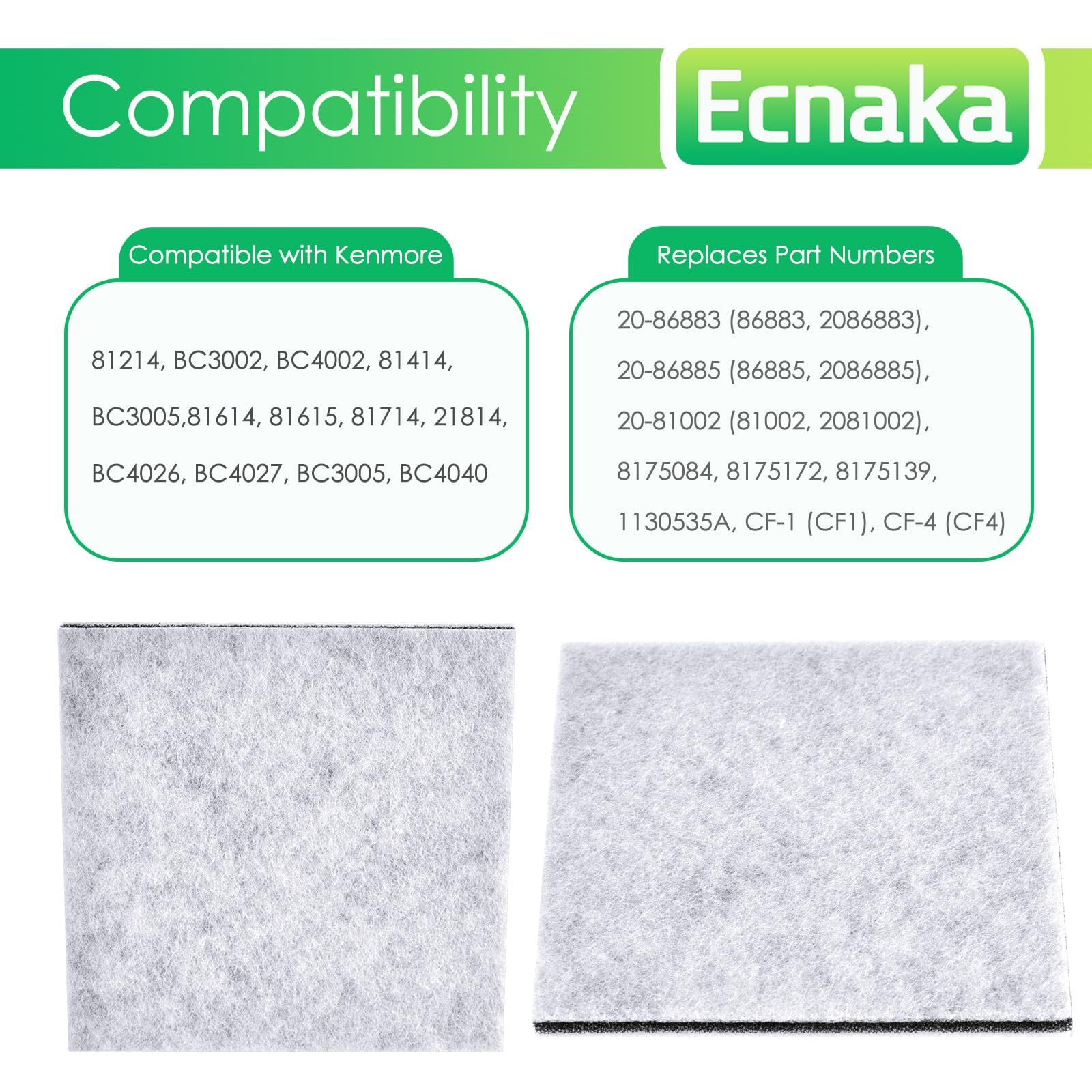 4 Pack Cf-1 Hepa Filters For Kenmore 81002,20-81002,86880,86883,20-86883,2086883, 8175084 Canister Vacuum Cleaners,Cf-1 Foam Filters For Kenmore Sears Progressive & Whispertone, For Panasonic Models