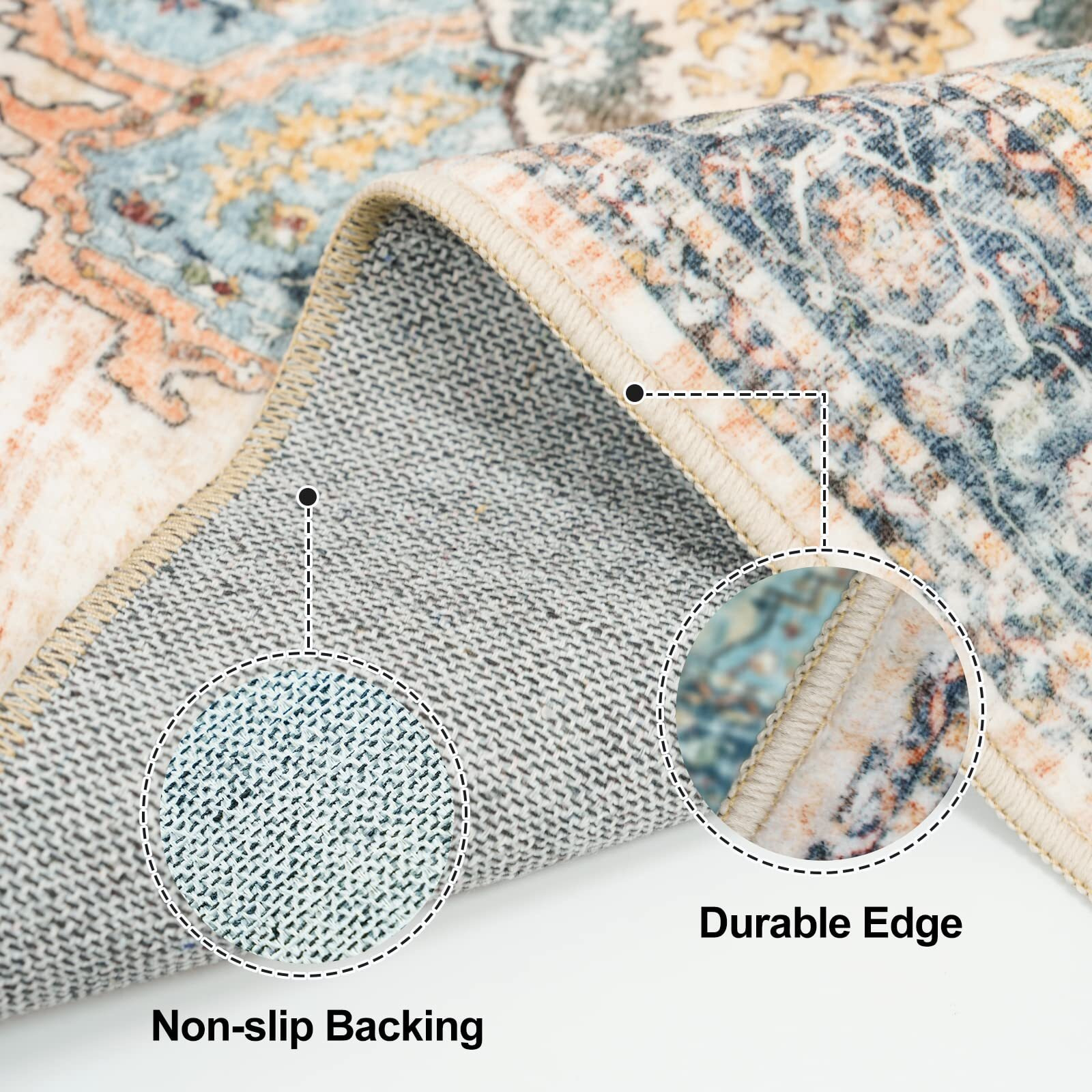 Topruug Washable Runner Rug 3X14 - Hallway Runner Rug Kitchen Rugs And Mats Non Skid Washable Waterproof Carpet Runner For Living Room Bedroom Bathroom (Blue, 3X14)