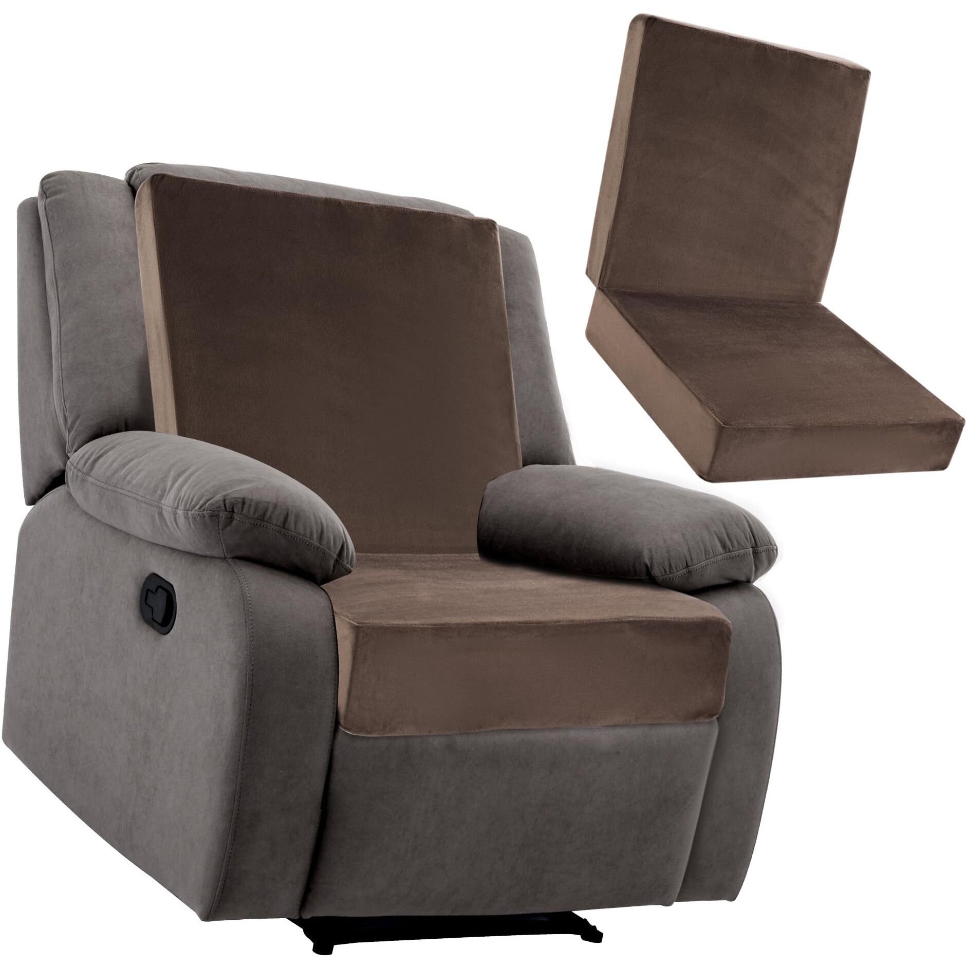 Balapet Supportive Lumbar Support Pillow For Recliner, Memory Foam 4"" Thickness Recliner Cushions Chairs Seat Cushion Mat For Elderly Rest And Back Support(21.5"" Backrest Height, Brown)