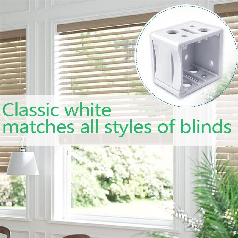 Mini Blind Brackets, 1 Inch Blind Brackets, Window Blind Brackets For Headrail Holder, White Brackets For Blinds, Mini Blinds Box Mounting Bracket (4 Pcs)