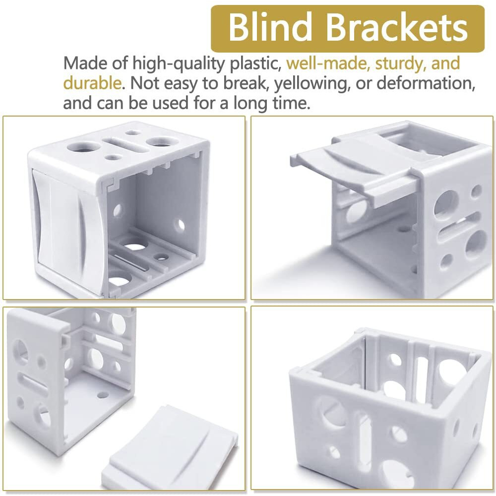Mini Blind Brackets, 1 Inch Blind Brackets, Window Blind Brackets For Headrail Holder, White Brackets For Blinds, Mini Blinds Box Mounting Bracket (4 Pcs)