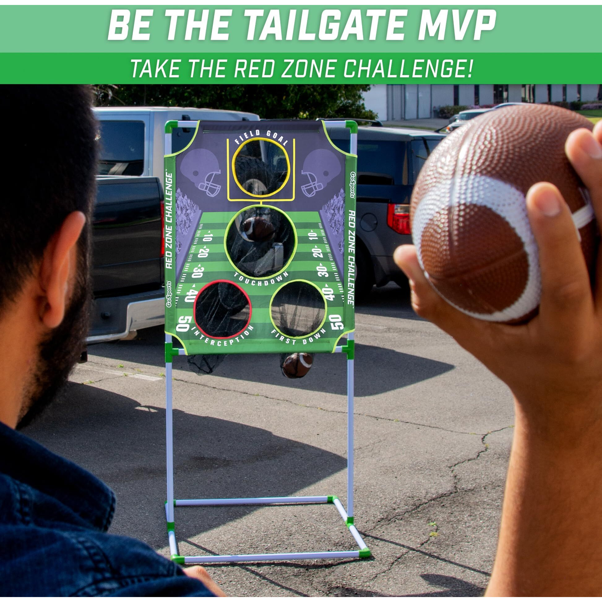 Gosports Red Zone Challenge Football Toss Game - Includes Target, 4 Footballs, Scoreboard And Case