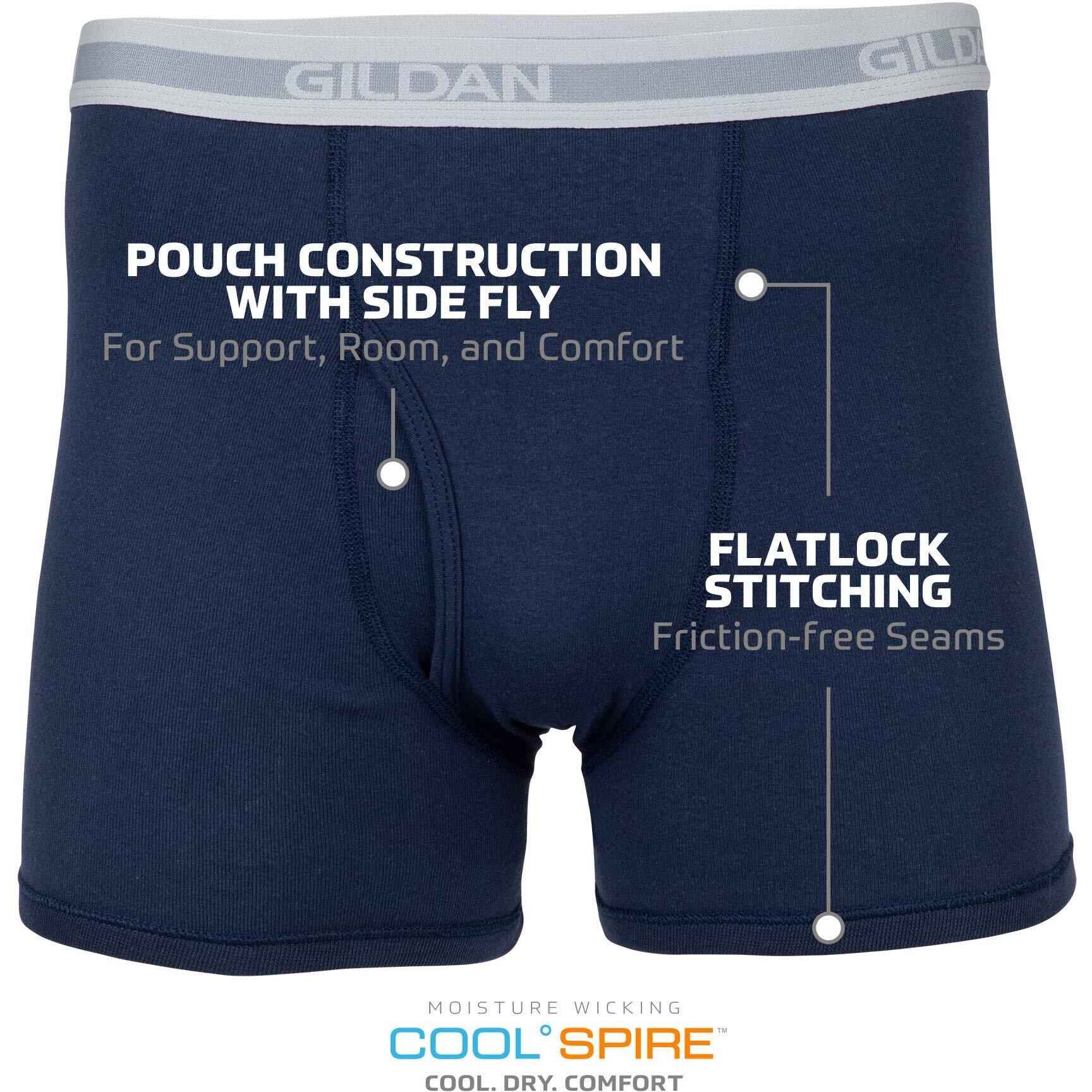 Gildan Men's Underwear Boxer Briefs, Multipack, Mixed Blue (5-Pack), Large