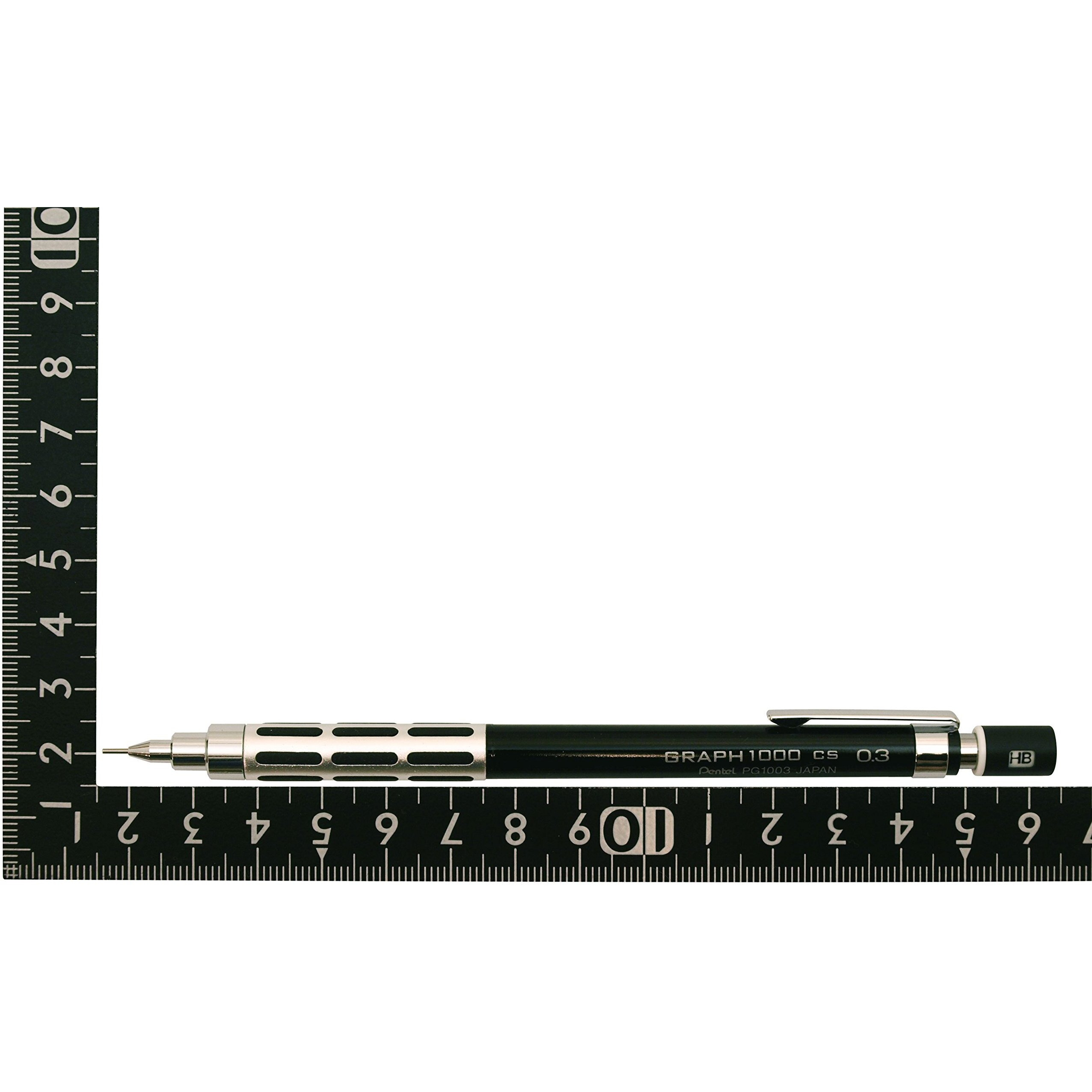 Pentel Mechanical Pencil, Graph 1000 Cs, For Draft, 0.3Mm, Black (Pg1003Cs-A)
