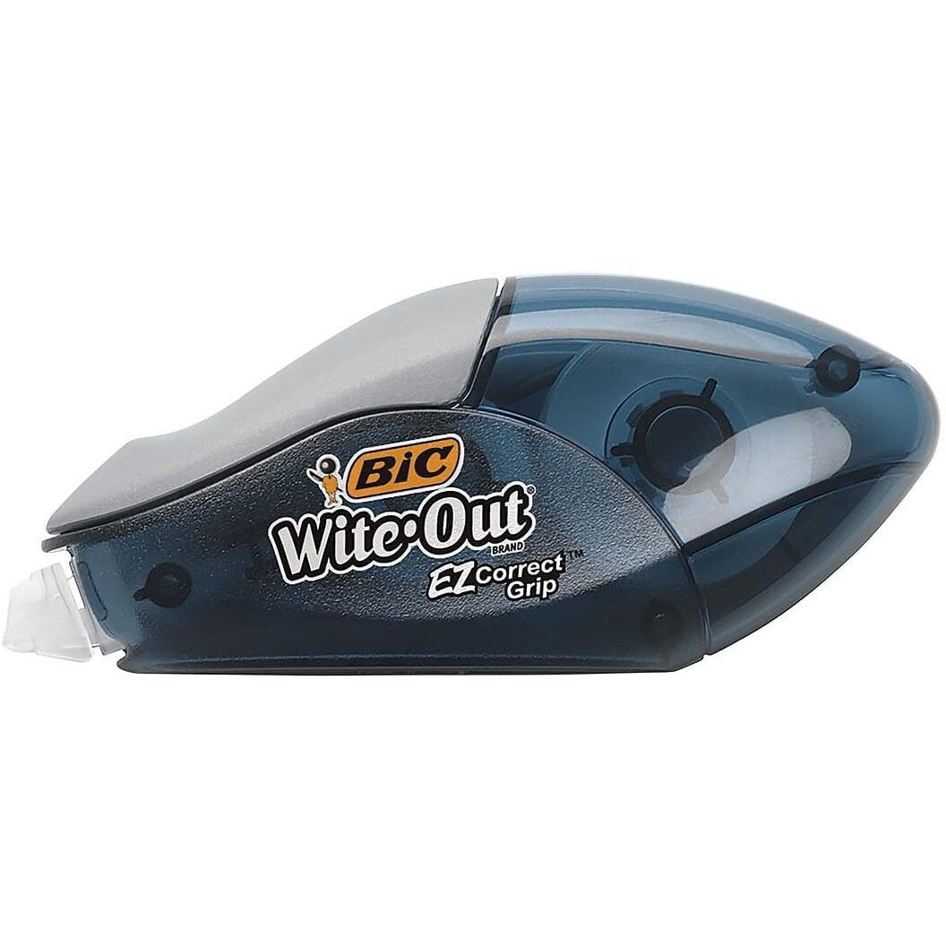 Bic Wite-Out Brand Ez Correct Grip Correction Tape, 33.5 Feet, 2-Count Pack Of White Correction Tape, Fast, Clean And Easy To Use Tear-Resistant Tape Office Or School Supplies