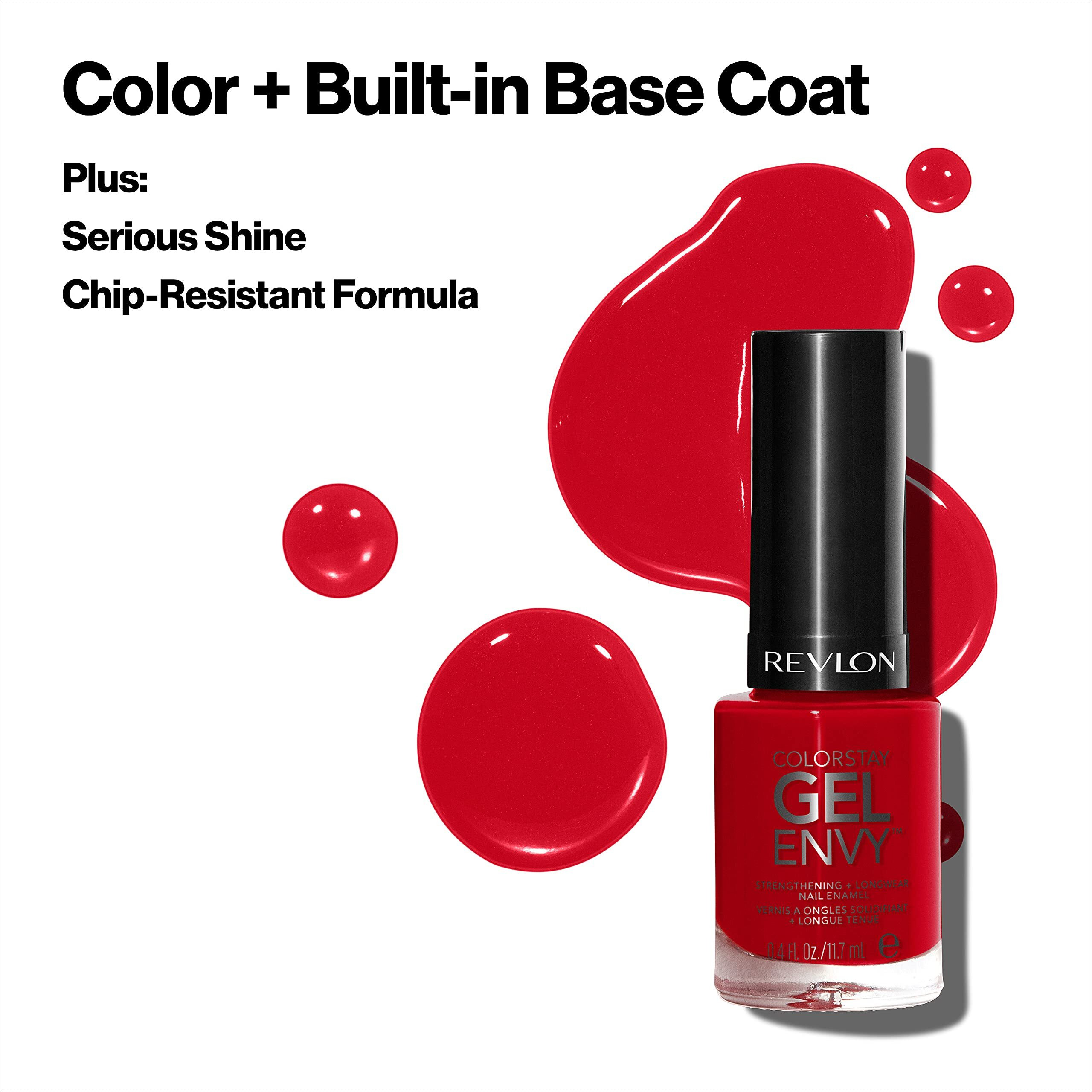 Revlon Colorstay Gel Envy Longwear Nail Polish, With Built-In Base Coat & Glossy Shine Finish, In Nude/Brown, 530 Double Down, 0.4 Oz
