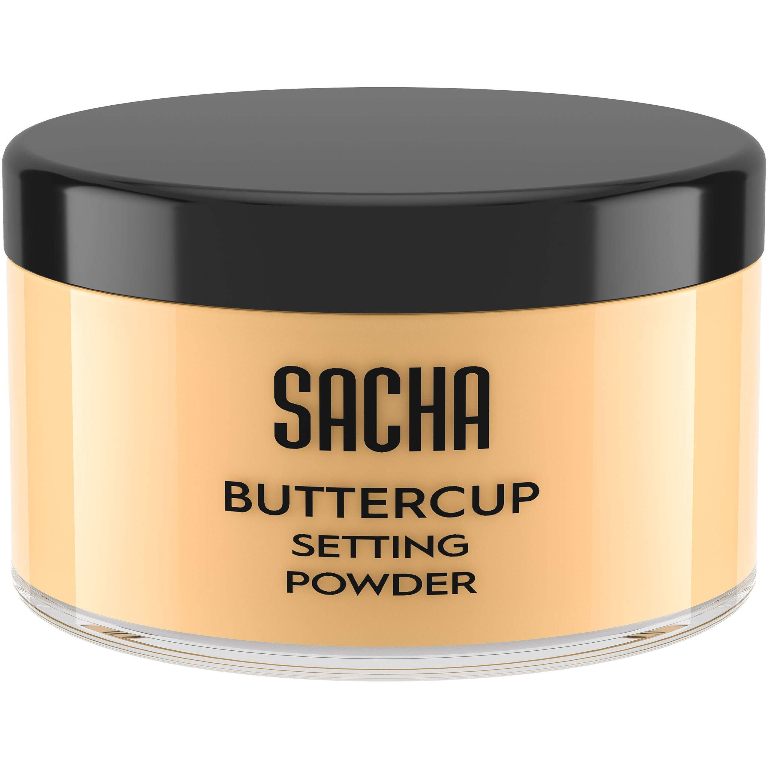 Sacha Buttercup Setting Powder Makeup 1.75 Oz. Translucent Setting Powder For Oily Skin Finishing Powder Loose Powder Makeup Blurring Powder Blurs Fine Lines And Pores For Medium To Dark Skin Tones