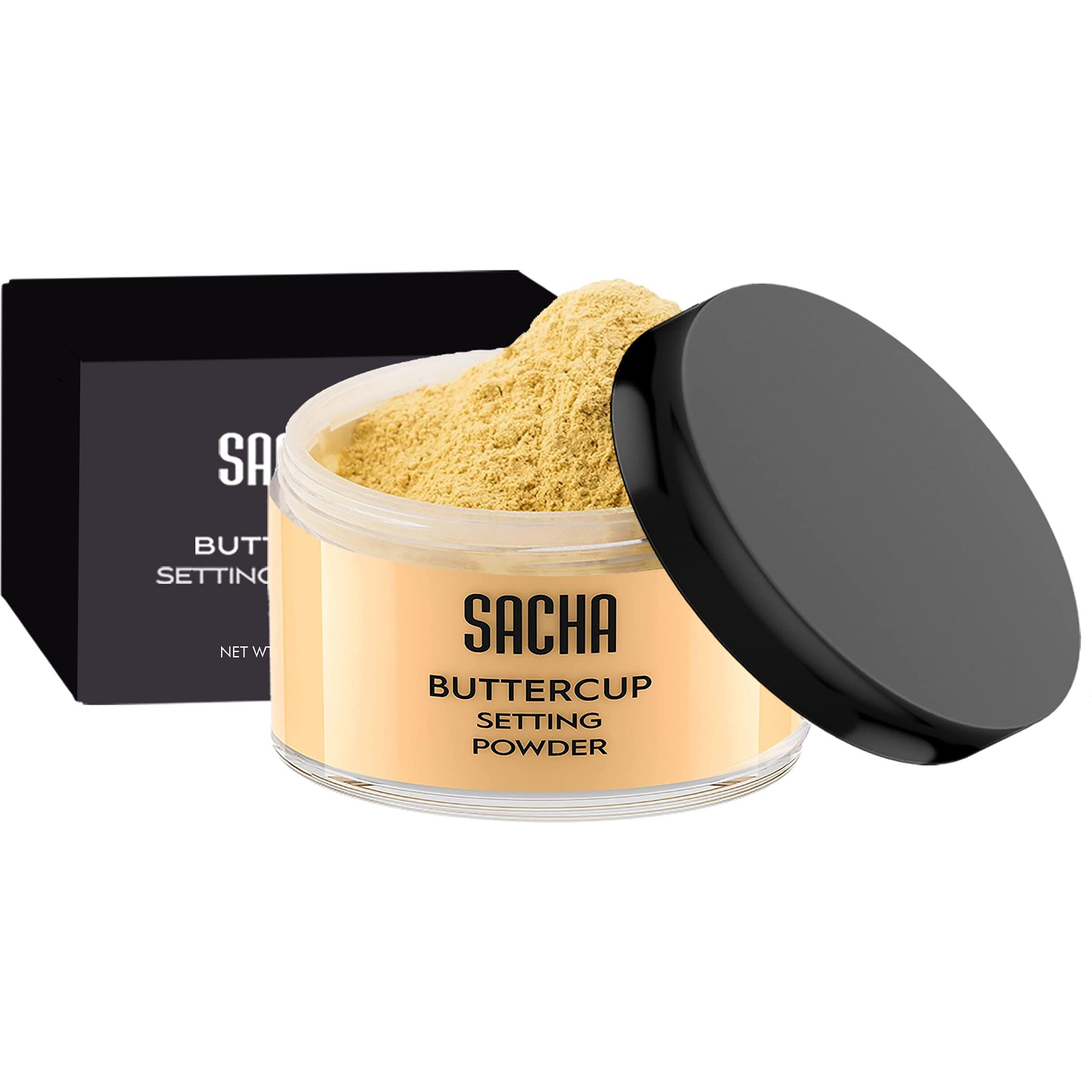 Sacha Buttercup Setting Powder Makeup 1.75 Oz. Translucent Setting Powder For Oily Skin Finishing Powder Loose Powder Makeup Blurring Powder Blurs Fine Lines And Pores For Medium To Dark Skin Tones