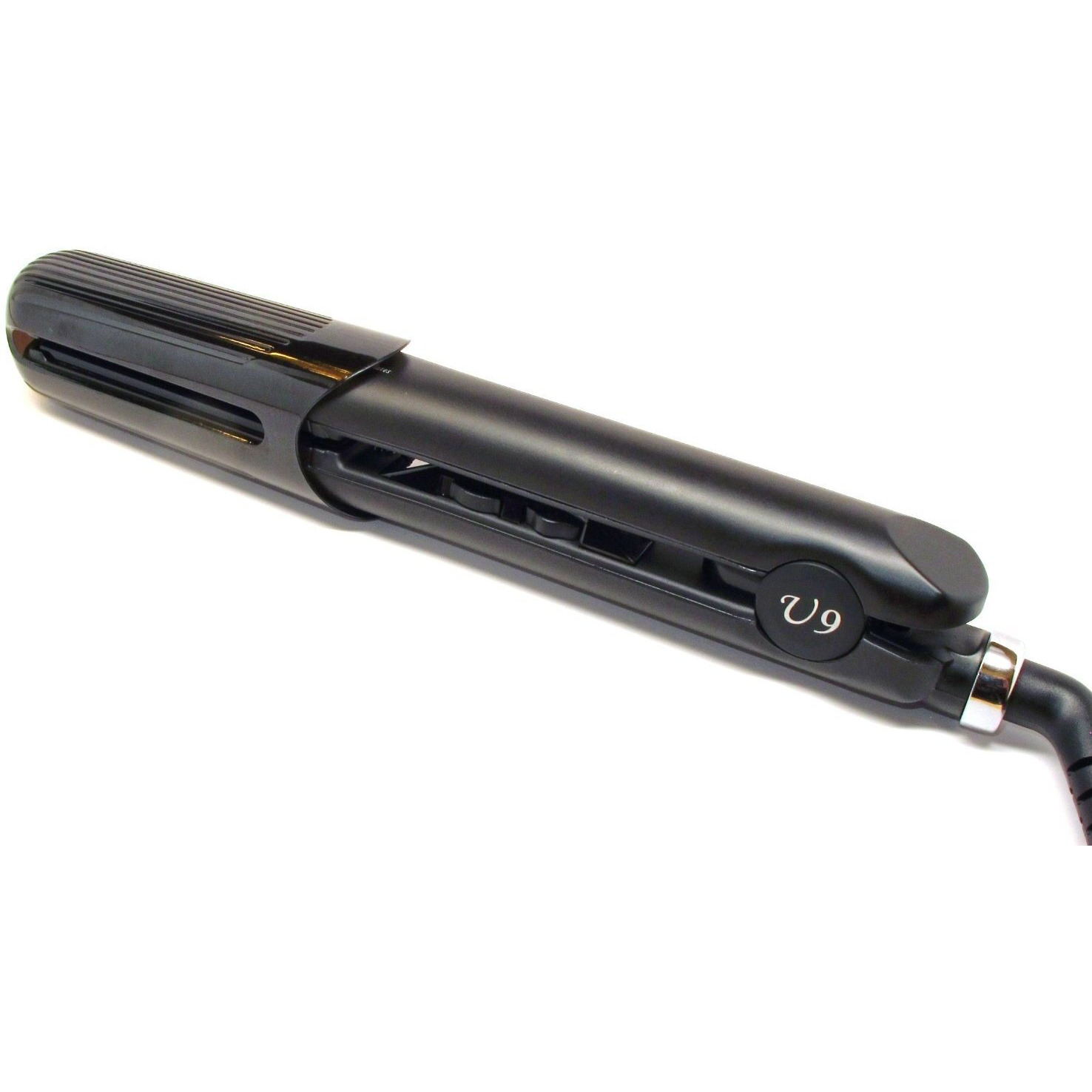 U9 Professional 1 Inch 450F Adjustable Temperature Ionic Tourmaline Ceramic Plate Dual Voltage Super Smooth Round Barrel Hair Straightener Flat Iron Instant Heat With Safety Heat Resistant Protector