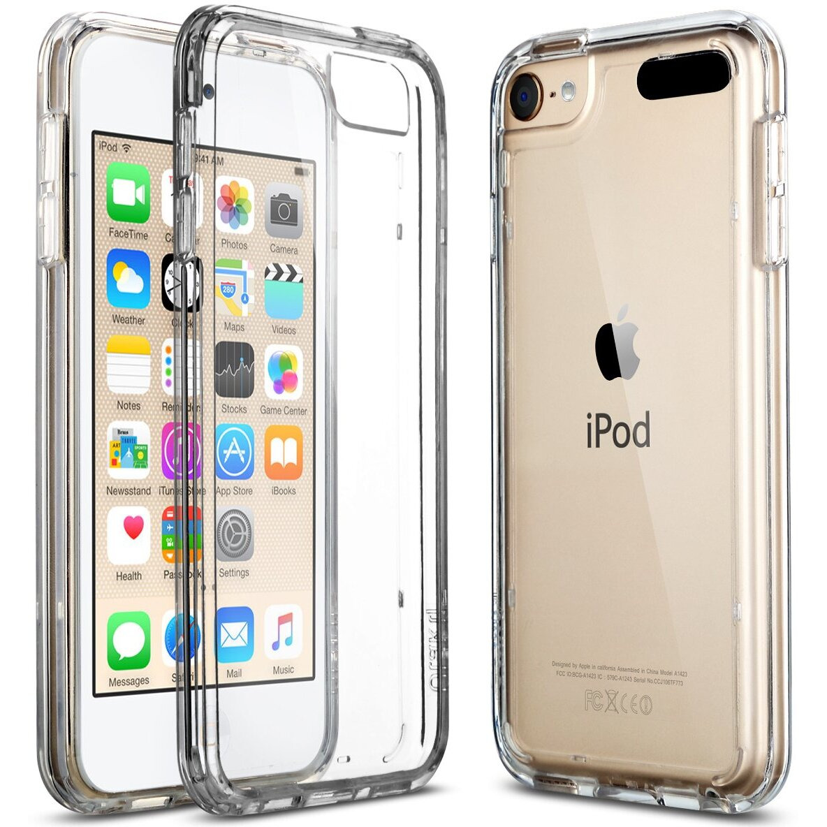 Ulak Ipod Touch 7 Case, Ipod Touch 6 & 5 Case, Transparent Slim Hybrid Tpu Bumper/Scratch Resistant Hard Pc Back, Corner Shock Absorption Case For Ipod Touch 5Th 6Th 7Th Generation, Clear