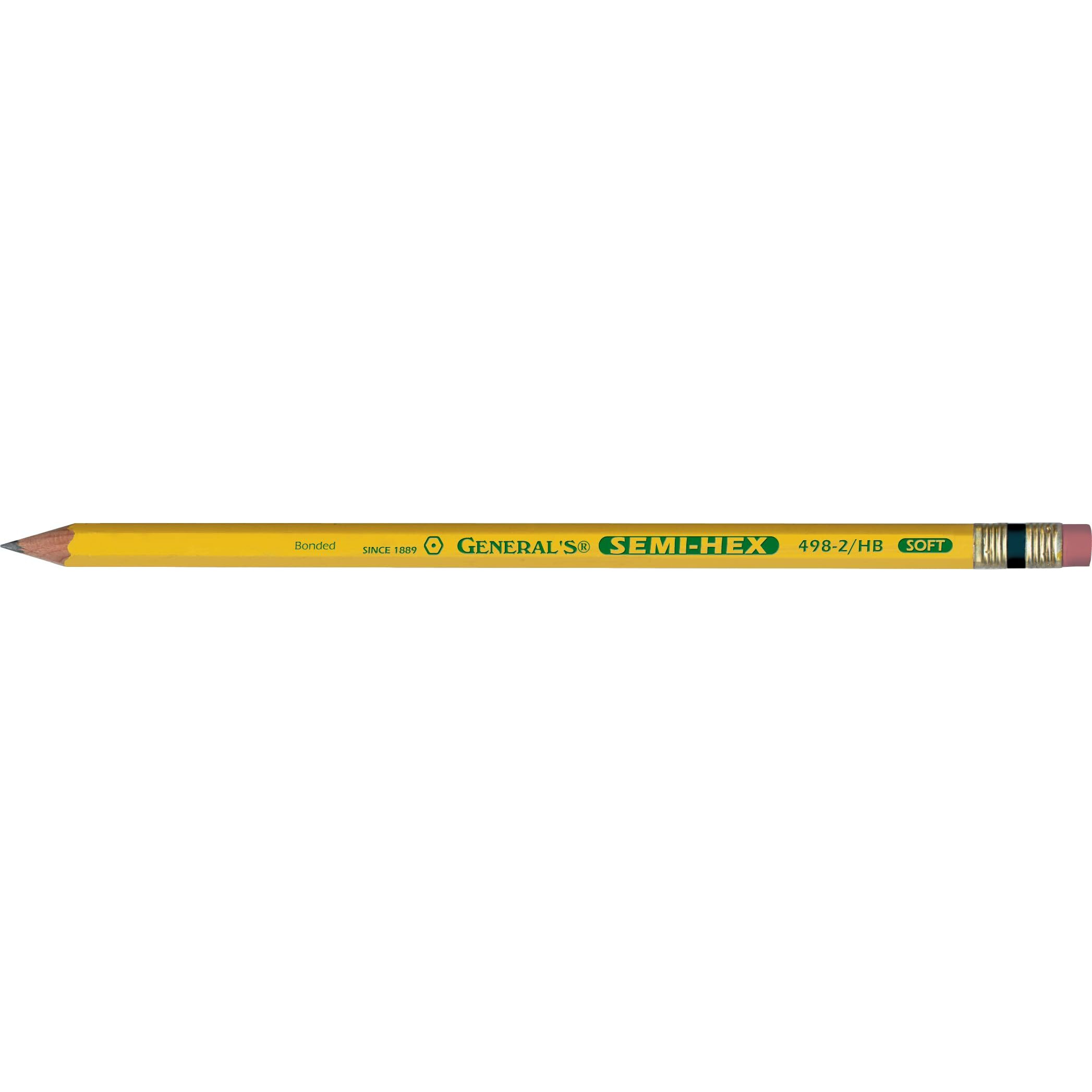 General's Semi-Hex Graphite 2 Hb Pencils 12/Pkg