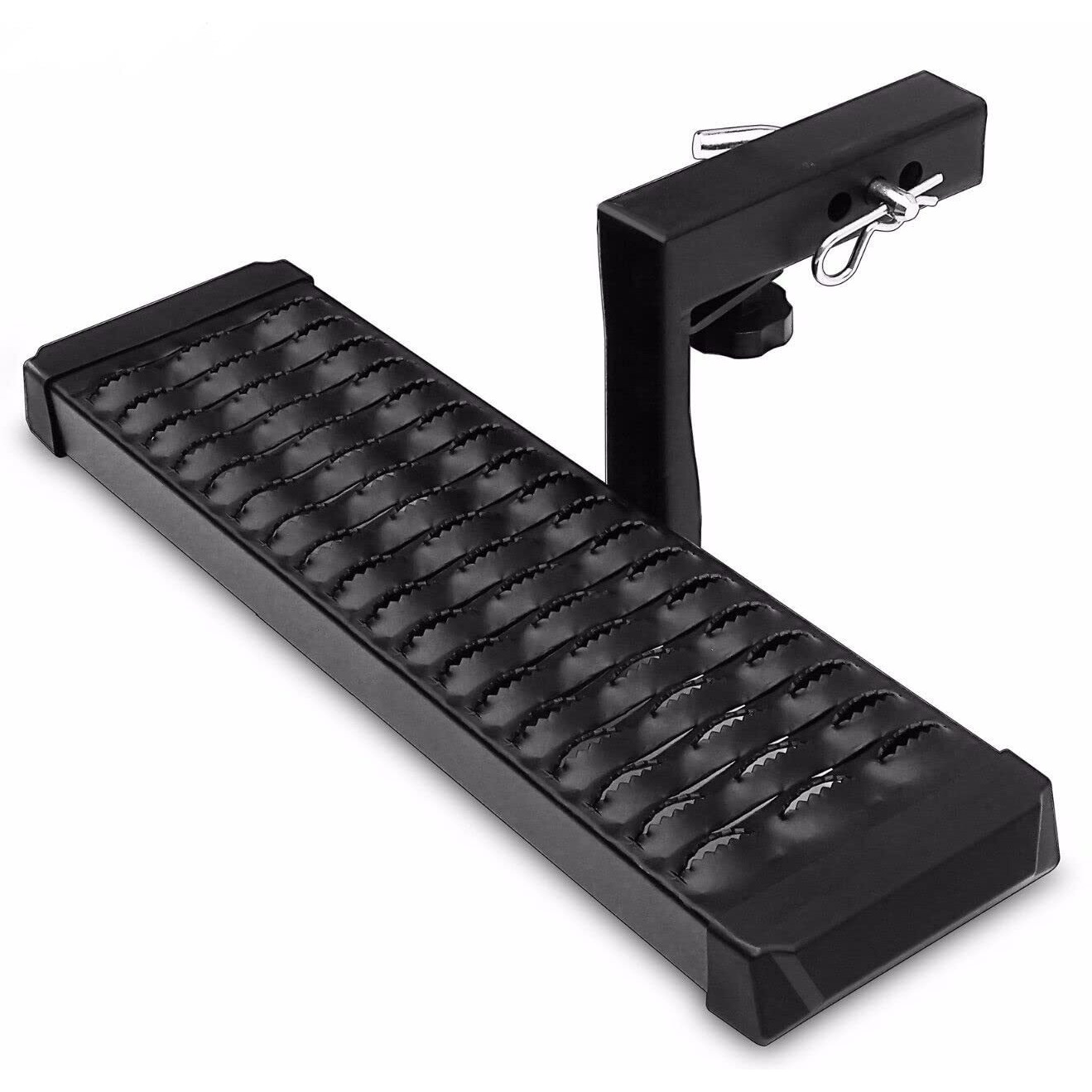 Tac Hitch Step Compatible With 2"" Rear Hitch Receiver 7.3"" Width With 6"" Drop Suv Pickup Truck Van Bumper Protector Universal Aluminum Black (Hitch Pin And Clip Included)