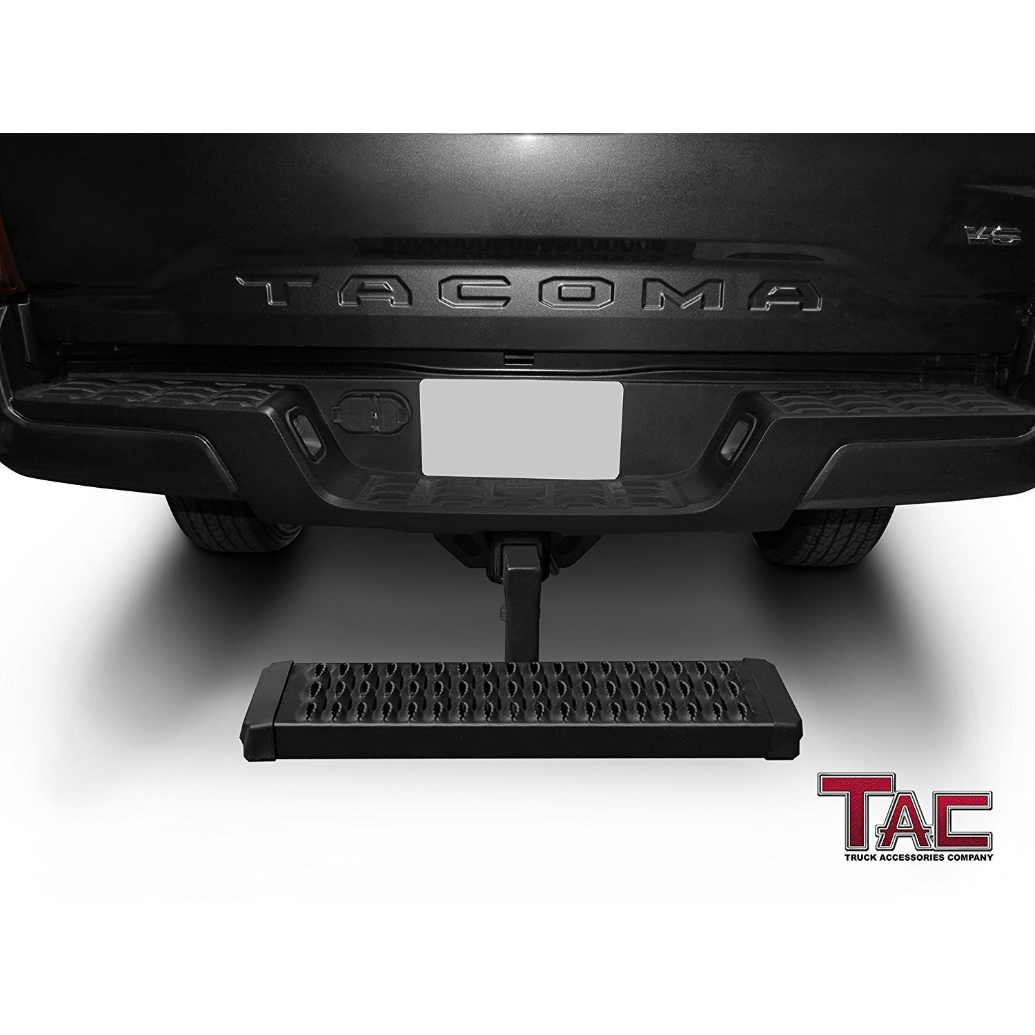 Tac Hitch Step Compatible With 2"" Rear Hitch Receiver 7.3"" Width With 6"" Drop Suv Pickup Truck Van Bumper Protector Universal Aluminum Black (Hitch Pin And Clip Included)