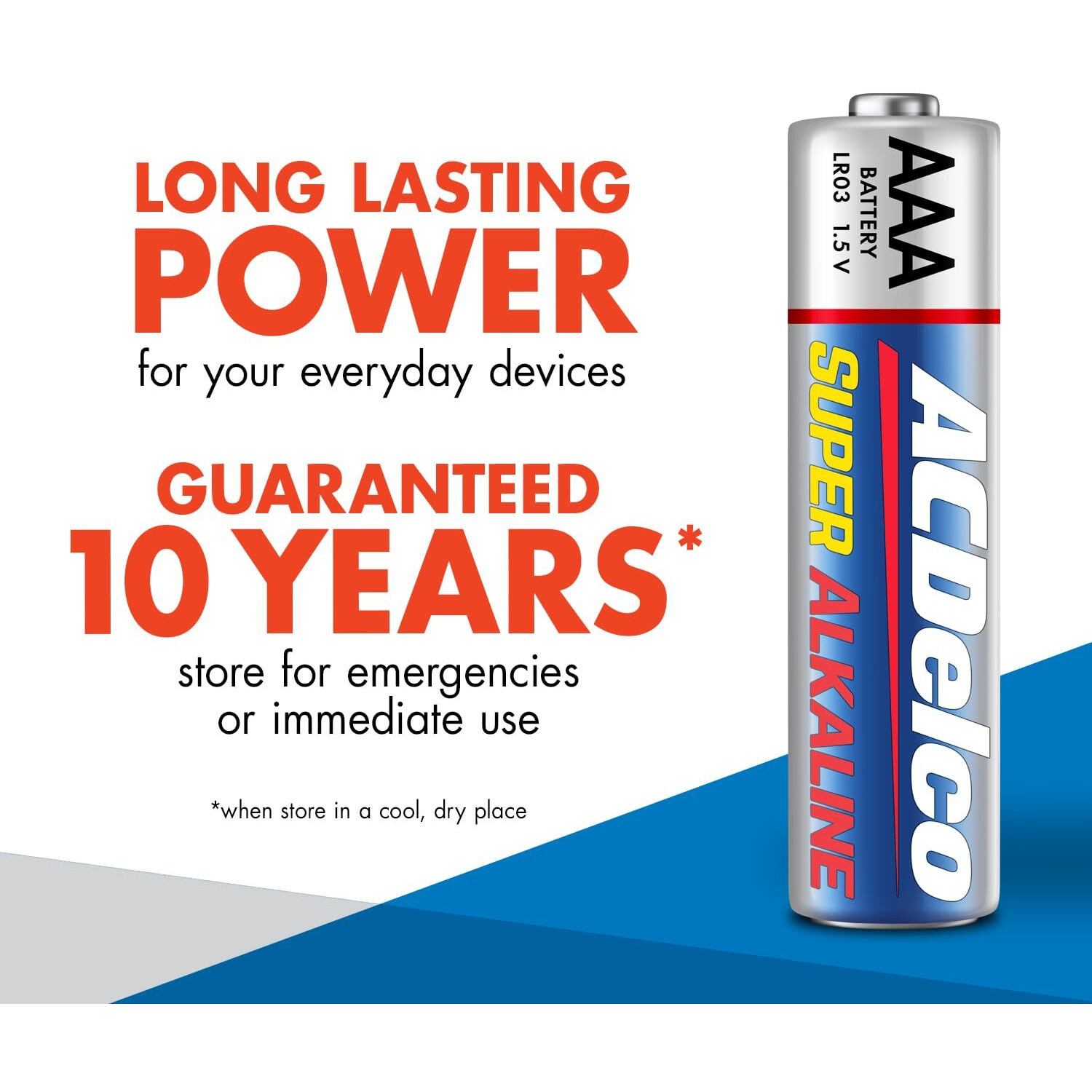 Acdelco 48-Count Aaa Batteries, Maximum Power Super Alkaline Battery, 10-Year Shelf Life, Reclosable Packaging