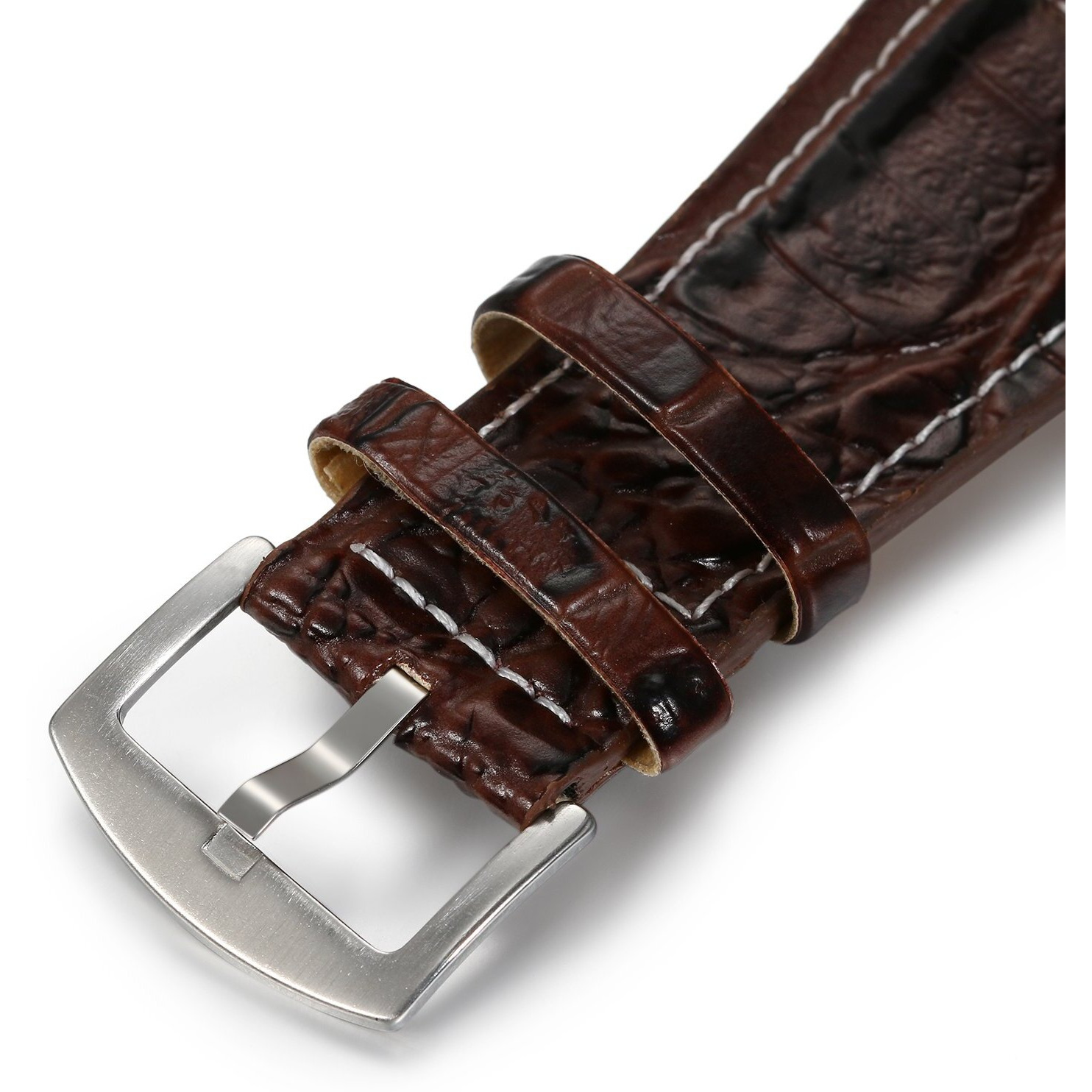 Lancardo Cool Watches For Men Oversize Steampunk Dual Time Zone Four Dial Big Face Brown Leather Band Compass Thermometer Decorative Dial Father's Day