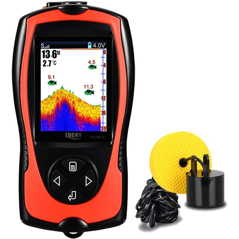 Lucky Portable Fish Finder Handheld Kayak Fish Finders Wired Fish Depth Finder Sonar Sensor Transducer For Boat Fishing Sea Fishing