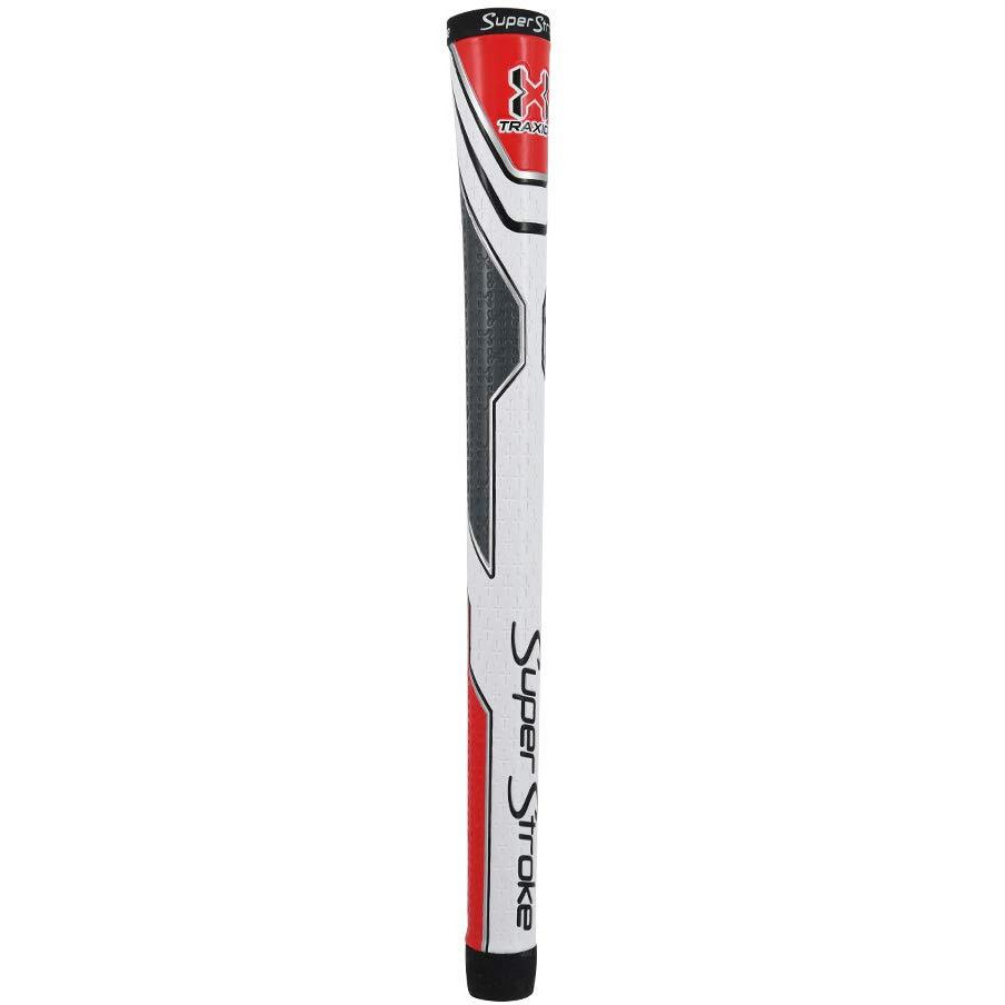 Superstroke Traxion Tour Golf Club Grip, White/Red/Gray (Standard) | Advanced Surface Texture That Improves Feedback And Tack | Extreme Grip Provides Stability And Feedback | Even Hand Pressure