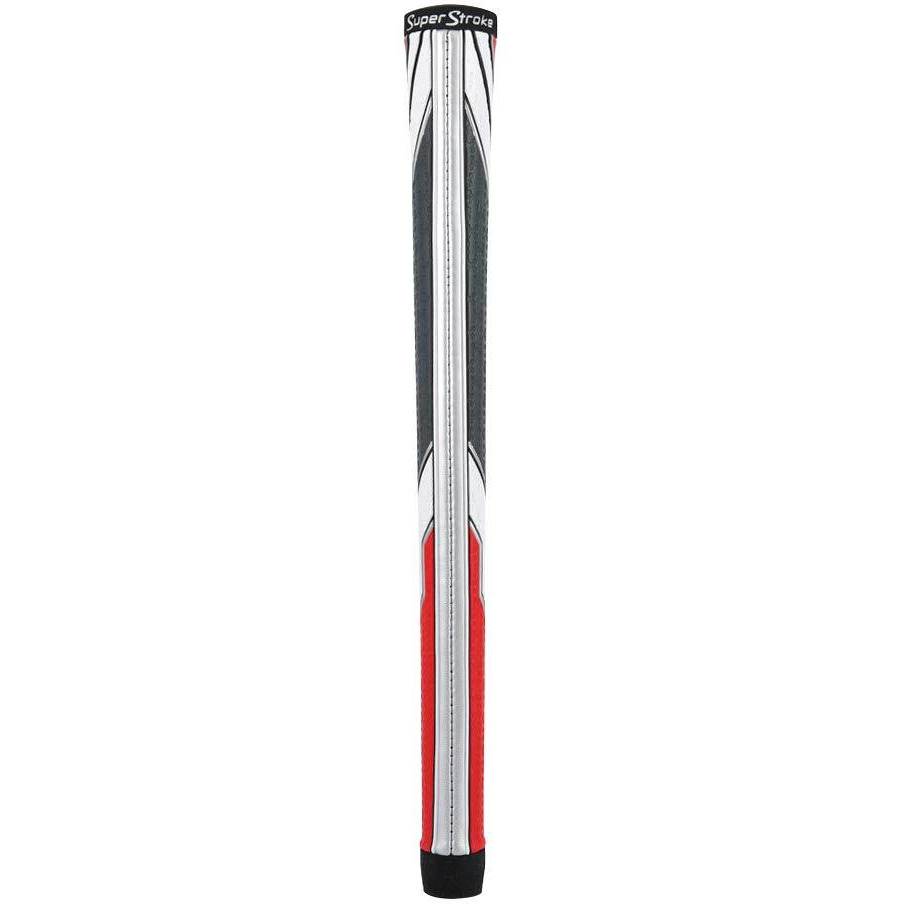 Superstroke Traxion Tour Golf Club Grip, White/Red/Gray (Standard) | Advanced Surface Texture That Improves Feedback And Tack | Extreme Grip Provides Stability And Feedback | Even Hand Pressure