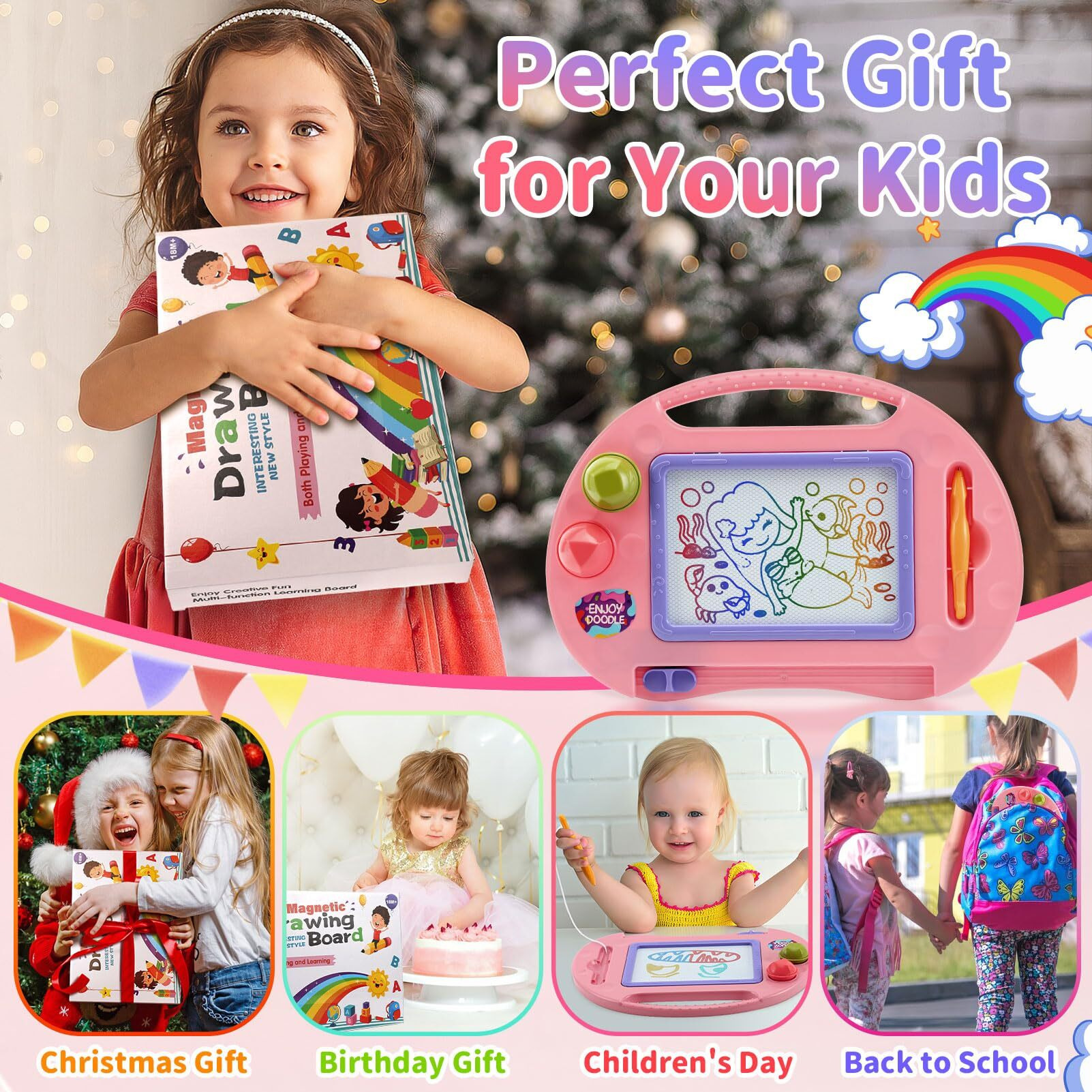 Toddler Toys,Toys For 1-2 Year Old Girls,Magnetic Drawing Doodle Board For Kids Toys,Educational Learning Baby Toys For 18 Months 1 2 3 Year Old Girl Boy Birthday Easter Gifts,Arts And Crafts Toys