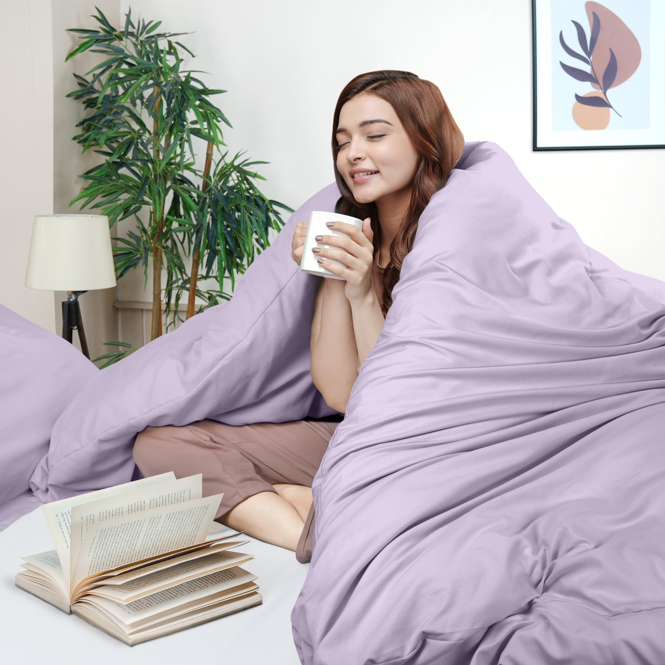 Utopia Bedding Duvet Cover Queen Size - 1 Duvet Cover With 2 Pillow Shams - 3 Pieces Bedding Duvet Cover With Zipper Closure - Soft Brushed Microfiber, 90 X 90 Inches (Queen, Lavender)