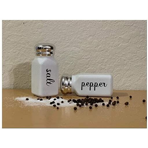 Black And White Ceramic Salt & Pepper Shaker Set - Classic Vintage Style