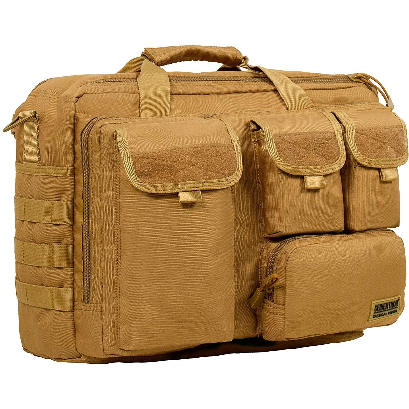 Seibertron Pro-Multifunction Shoulder Messenger Bag Fit For 14.1"" Laptop Khaki