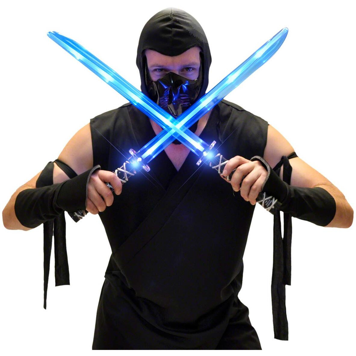 Deluxe Ninja Led Light Up Toy Sword With Motion Activated Clanging Sounds (2-Pack)