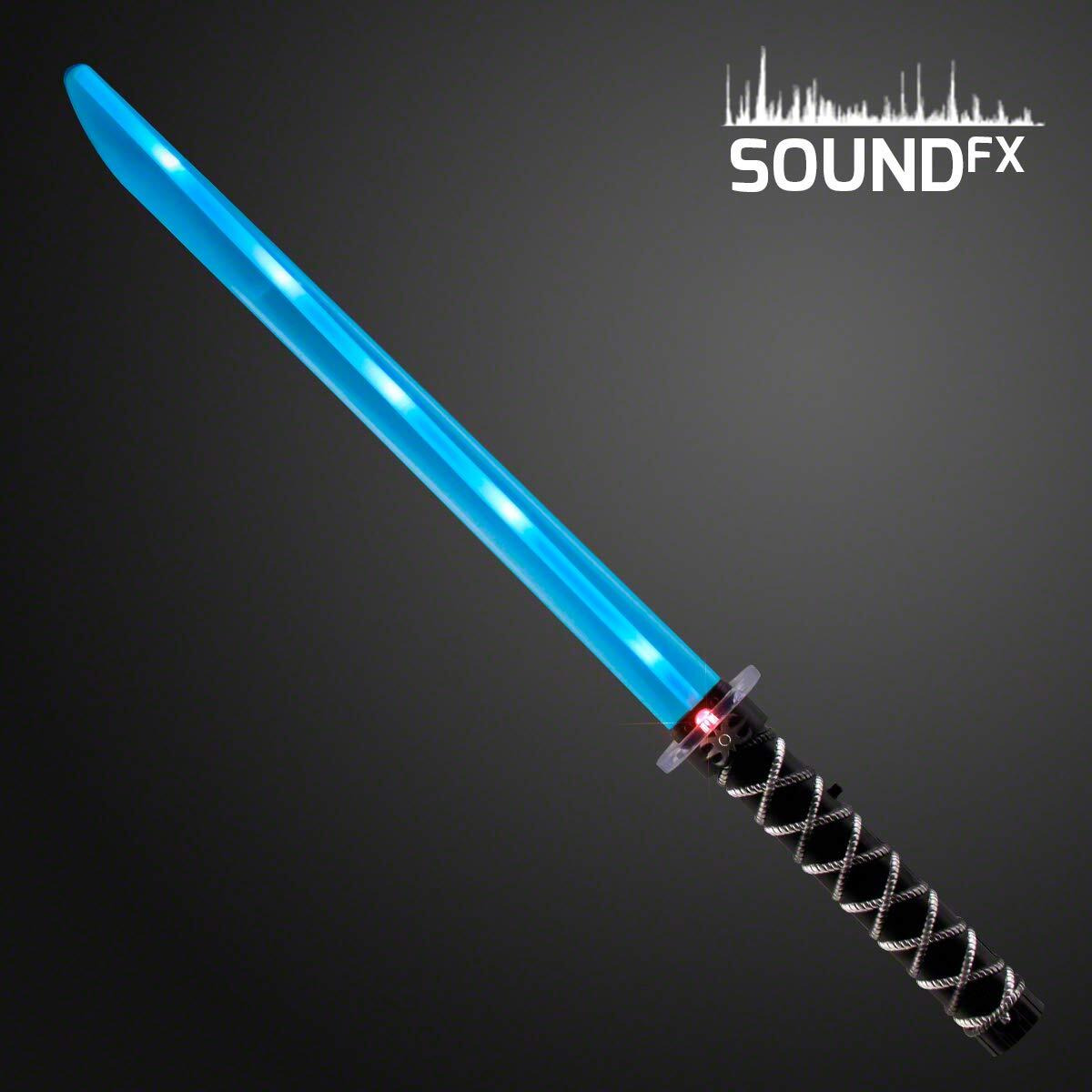 Deluxe Ninja Led Light Up Toy Sword With Motion Activated Clanging Sounds (2-Pack)