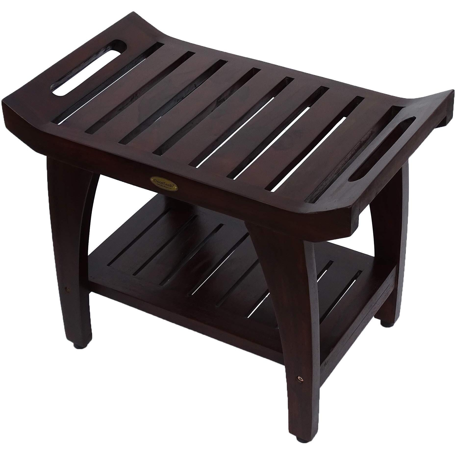 Decoteak, 24 Inch, Brown, Wooden Shower Chair, Teak Shower Stool, Teak Shower Bench For Inside Shower, Shower Bench Waterproof, Wooden Bathroom Stool