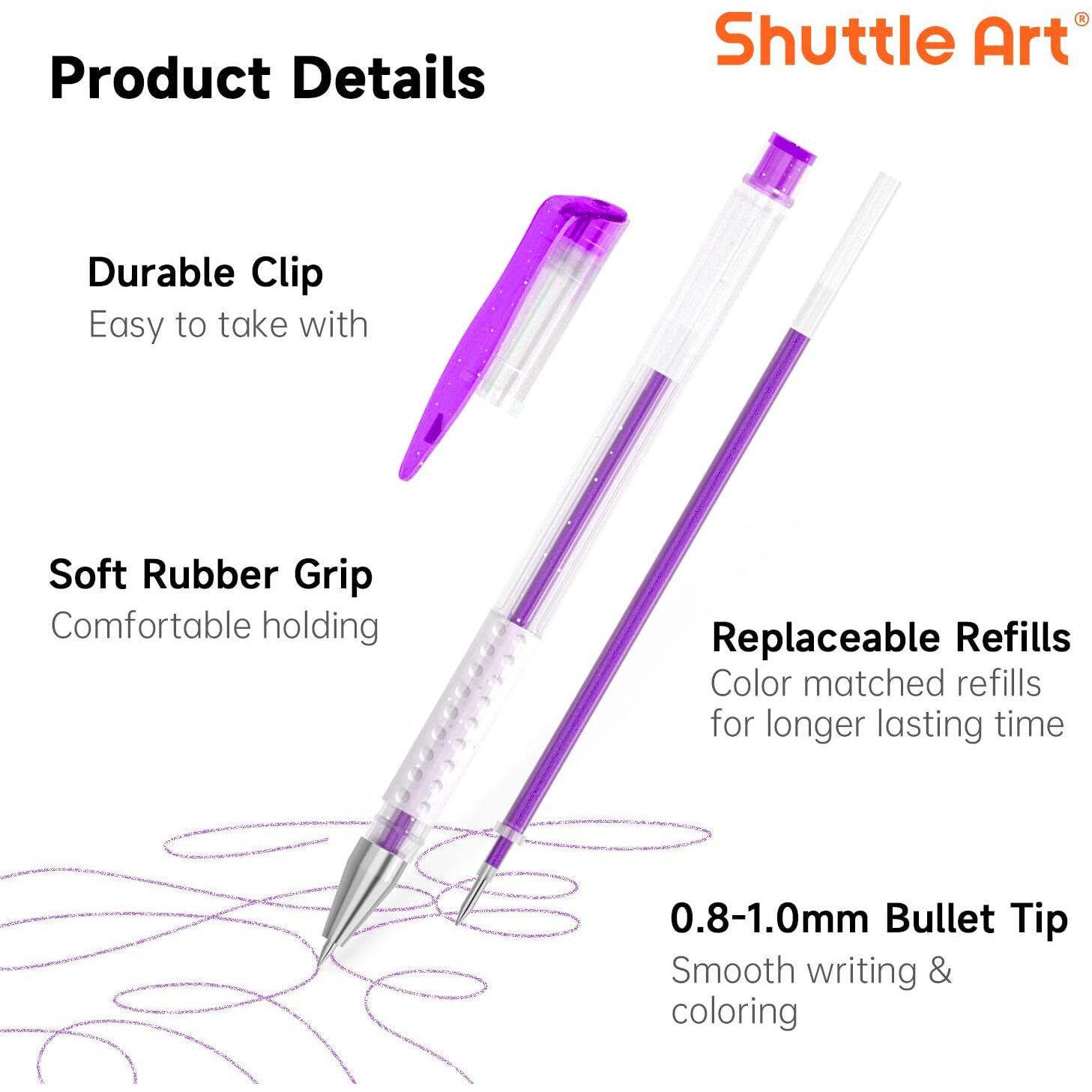 Shuttle Art 260 Pack Gel Pens Set, 130 Colors With 130 Refills For Adults Coloring Books Drawing Crafts Scrapbooking Journaling