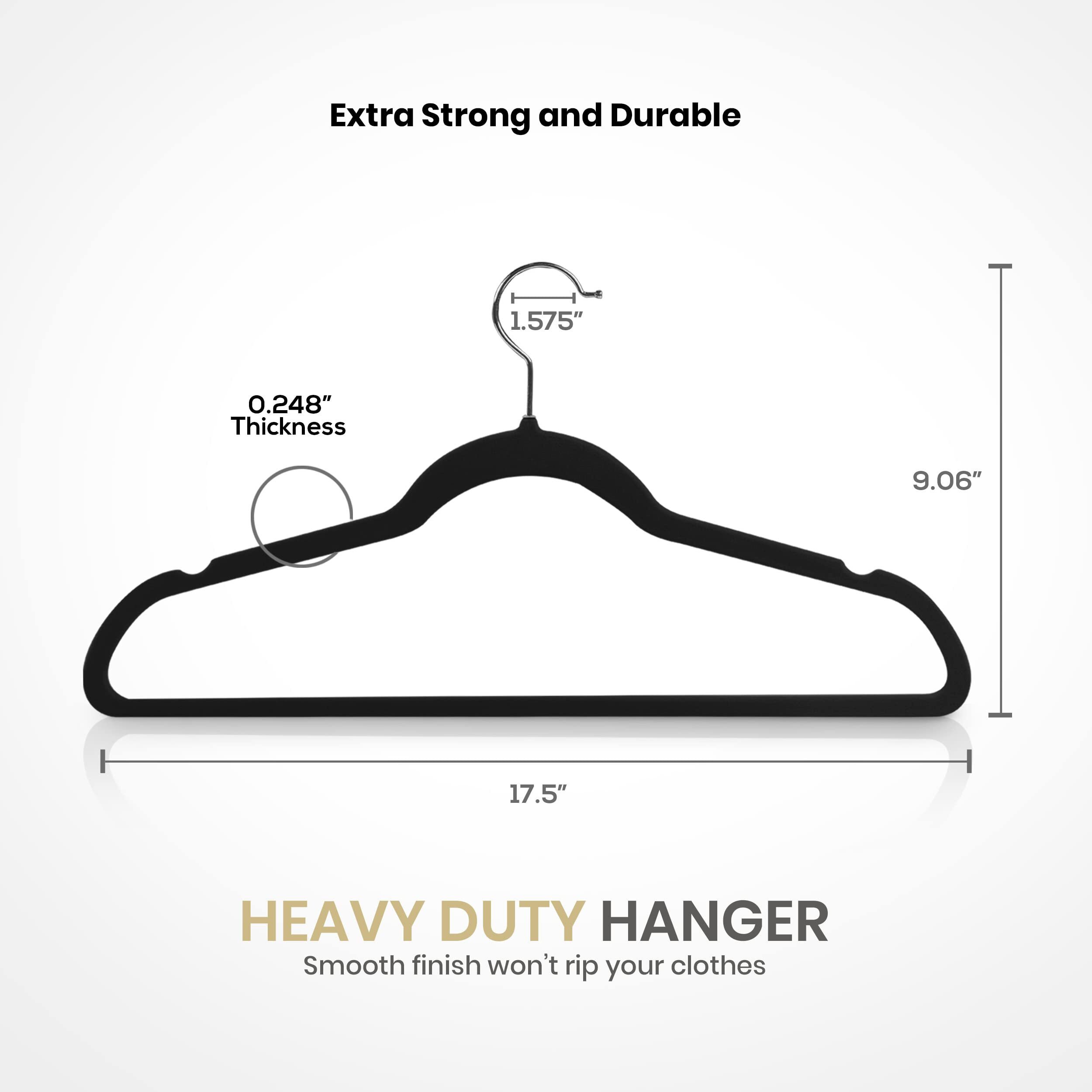 Utopia Home Velvet Hangers 30 Pack - Non-Slip Clothes Hangers - Black Hangers - Suit Hangers With 360 Degree Rotatable Hook - Heavy Duty Coat Hangers - Pants Hangers