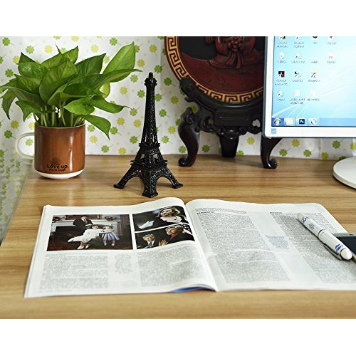 Eiffel Tower Statue Decor, 7 Inch Alloy Metal Collectible Figurine Replica Souvenir Room, Paris Eiffel Tower Party Decoration Table Stand Holder Gift For Cake Topper