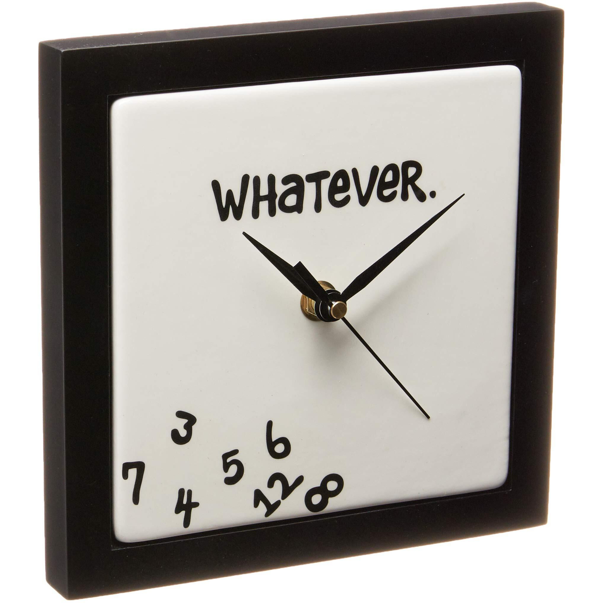 Enesco Whatever. Scrambled Numbers Always Late 7.5 X 7.5 Inch Square Hanging Wall Clock
