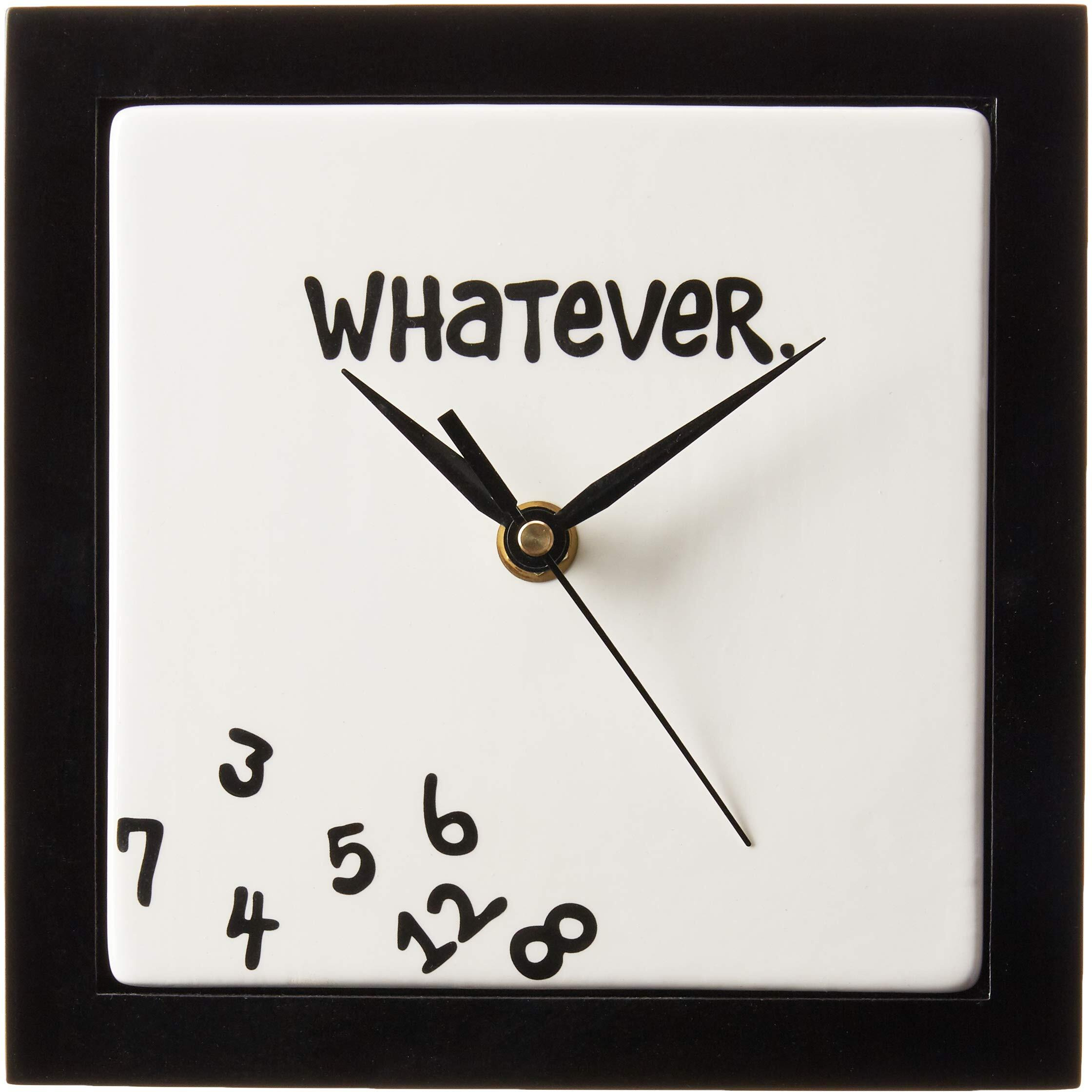 Enesco Whatever. Scrambled Numbers Always Late 7.5 X 7.5 Inch Square Hanging Wall Clock