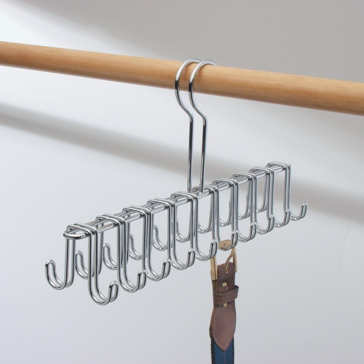 Idesign Classico Metal Tie Hanger, Hanging Closet Organization Storage Holder For Belts, Men's Ties, Women's Shawls, Pashminas, Scarves, Clothing, Accessories, Horizontal Rack
