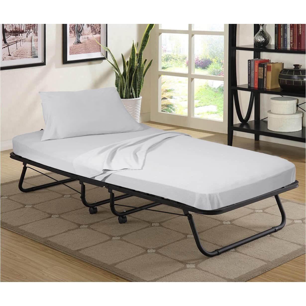 Gilbins 100% Combed T-Shirt Cotton Jersey Knit Camp Sheet Set, 1 Fitted Cot Sheet, 1 Flat Sheet, 1 Standard Pillow Case Black