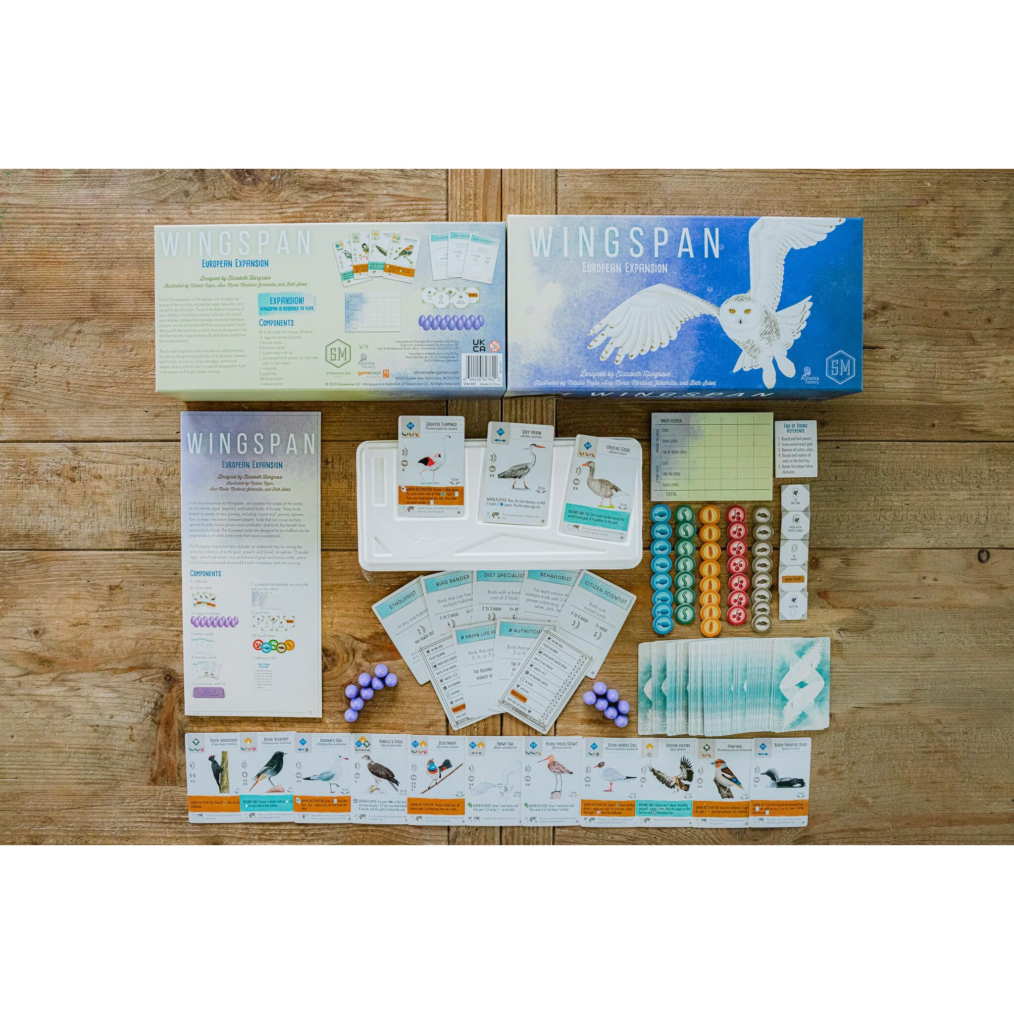 Stonemaier Games Wingspan European Expansion | Add To Wingspan (Base Game) | 81 Unique New Birds, New Egg Color | 1-5 Players, 70 Mins, Ages 14+