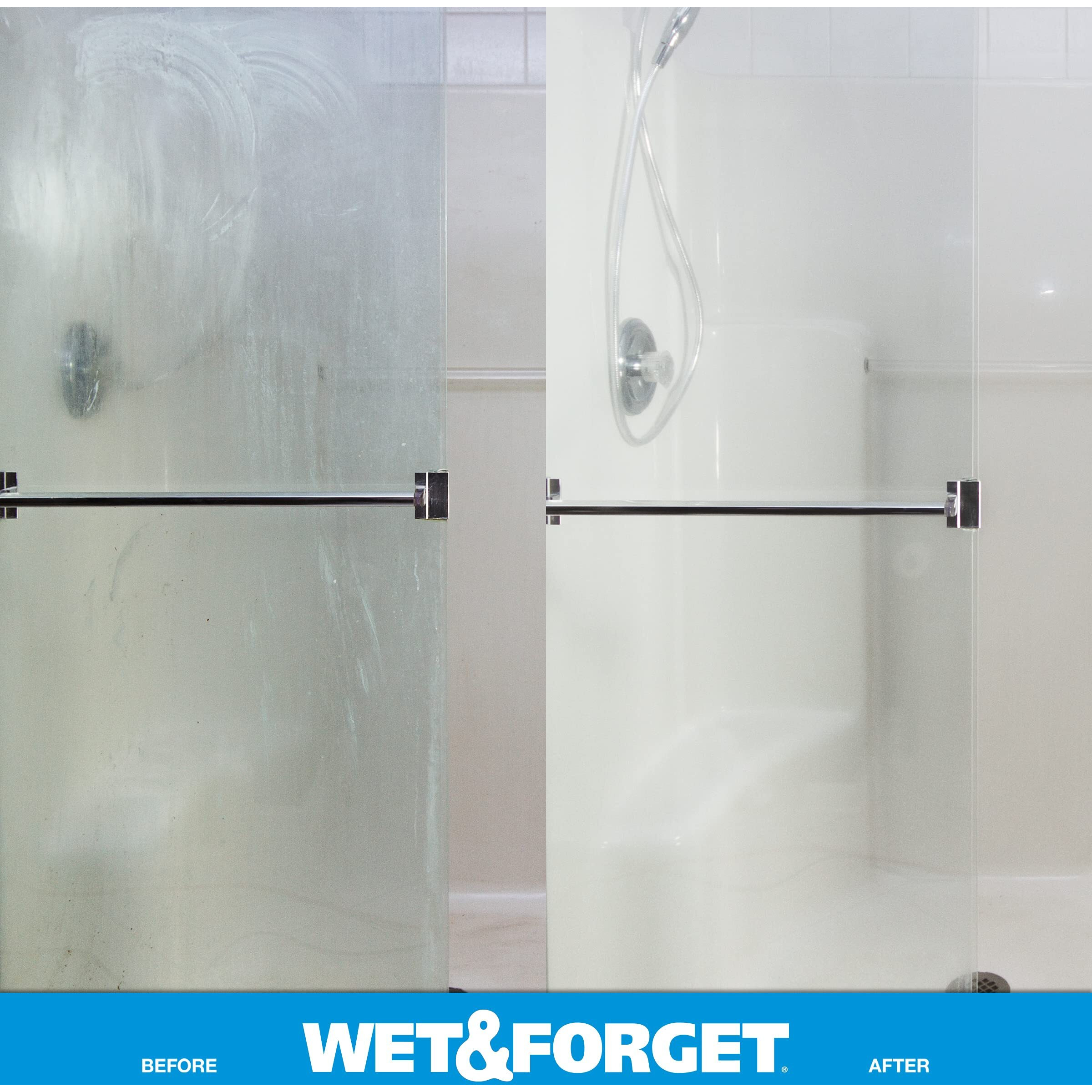 Wet & Forget Shower Cleaner Spray Multi-Surface Weekly Application Requires No Scrubbing, Bleach-Free Formula, Ready To Use, Vanilla Scent, 3 Months Of Cleaning, 64 Fluid Ounces, 1 Pack